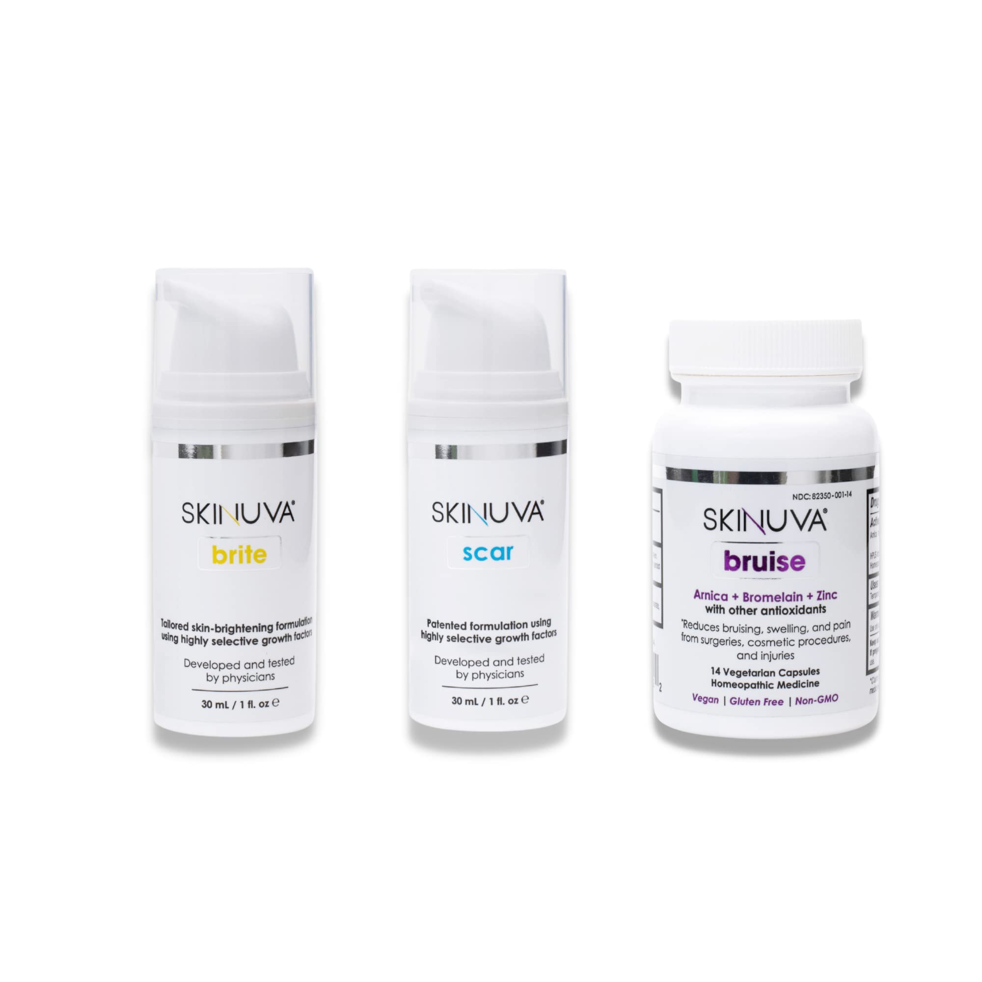 Complete Care System Brite Dark Spot Treatment (1 oz) + Next Generation Scar Cream (1 oz) + Bruise Relief Capsules (14 Count) - Skin Brightening & Scar Reduction for Face & Body | Perfect for Post-Acne, Surgery Scars & Hyperpigmentation