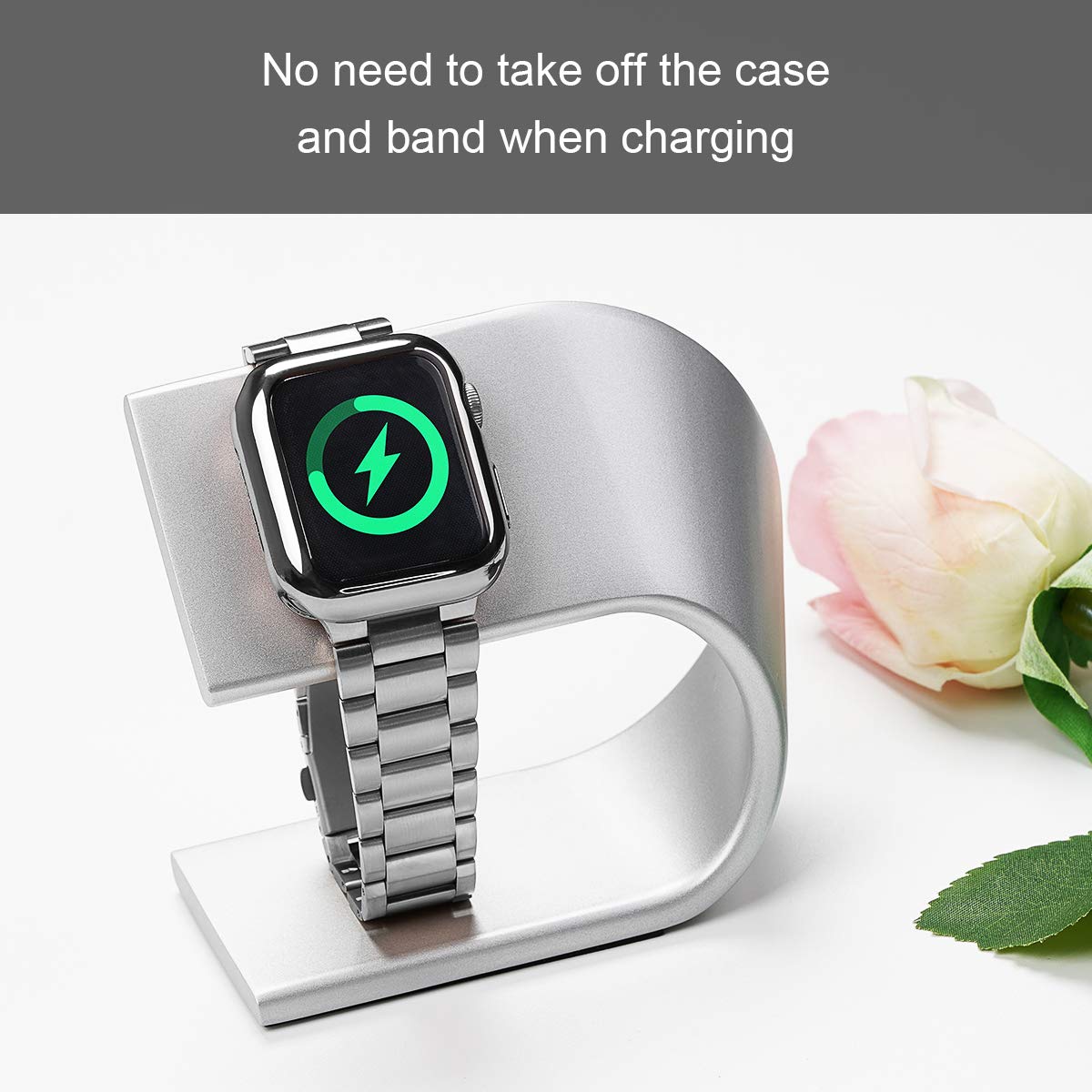 iiteeology Compatible with Apple Watch Bands 41mm Series 9/8/7 - Premium Stainless Steel Strap with Screen Protector Case for Women (Silver) - Perfect for Workouts, Office & Everyday Wear