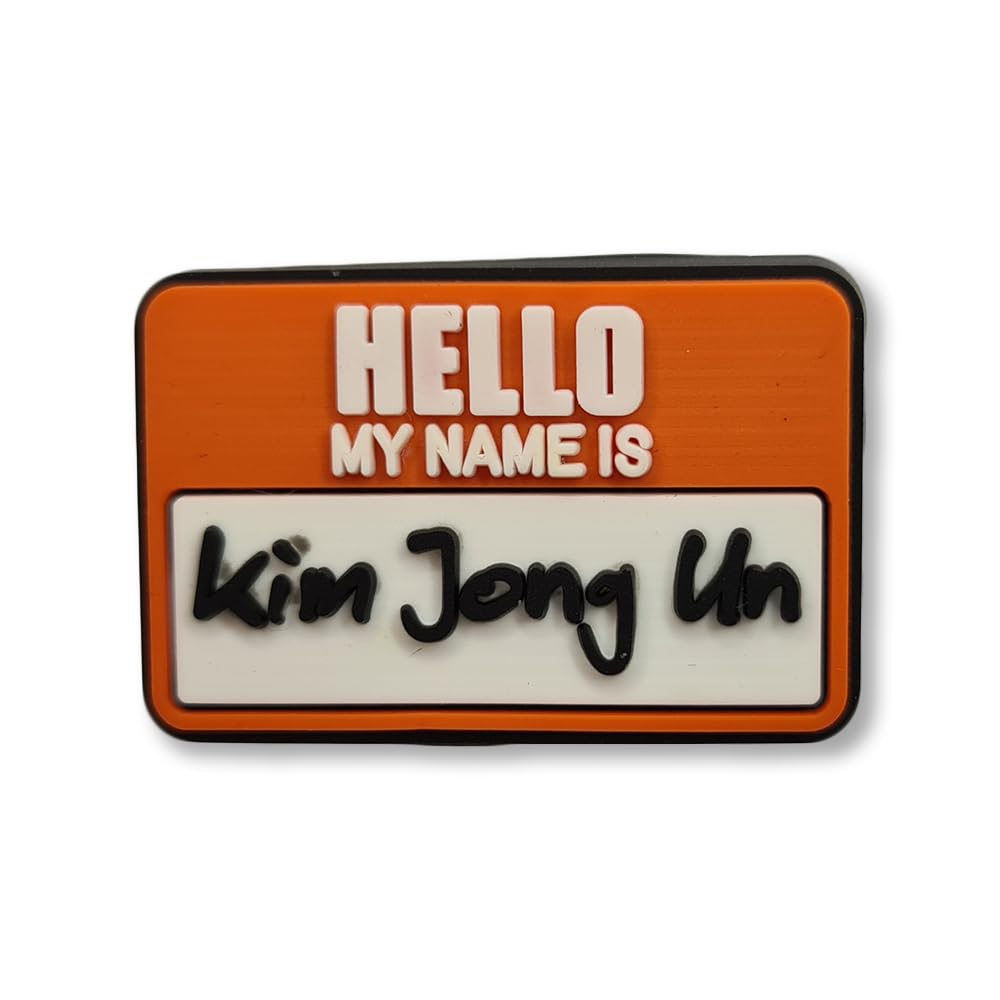 Funny Kim Jong-Un Name Badge Charm for Crocs & Shoes - Novelty Meme Accessory for Jibbitz Shoe Decorations - Perfect for Cosplay, Gag Gifts, and Political Humor