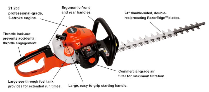 ECHO 24-Inch Double-Sided Hedge Trimmer - Professional Landscaping Tool for Perfect Garden Hedges & Shrubs Trimming | Ideal for Home Gardeners & Landscapers