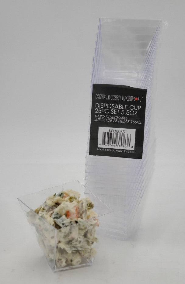 5.5oz Clear Plastic Dessert Cups - 25 Pack | Disposable Party Cups for Ice Cream, Pudding, Jello & Parfaits | Perfect for Parties, Catering & Home Use