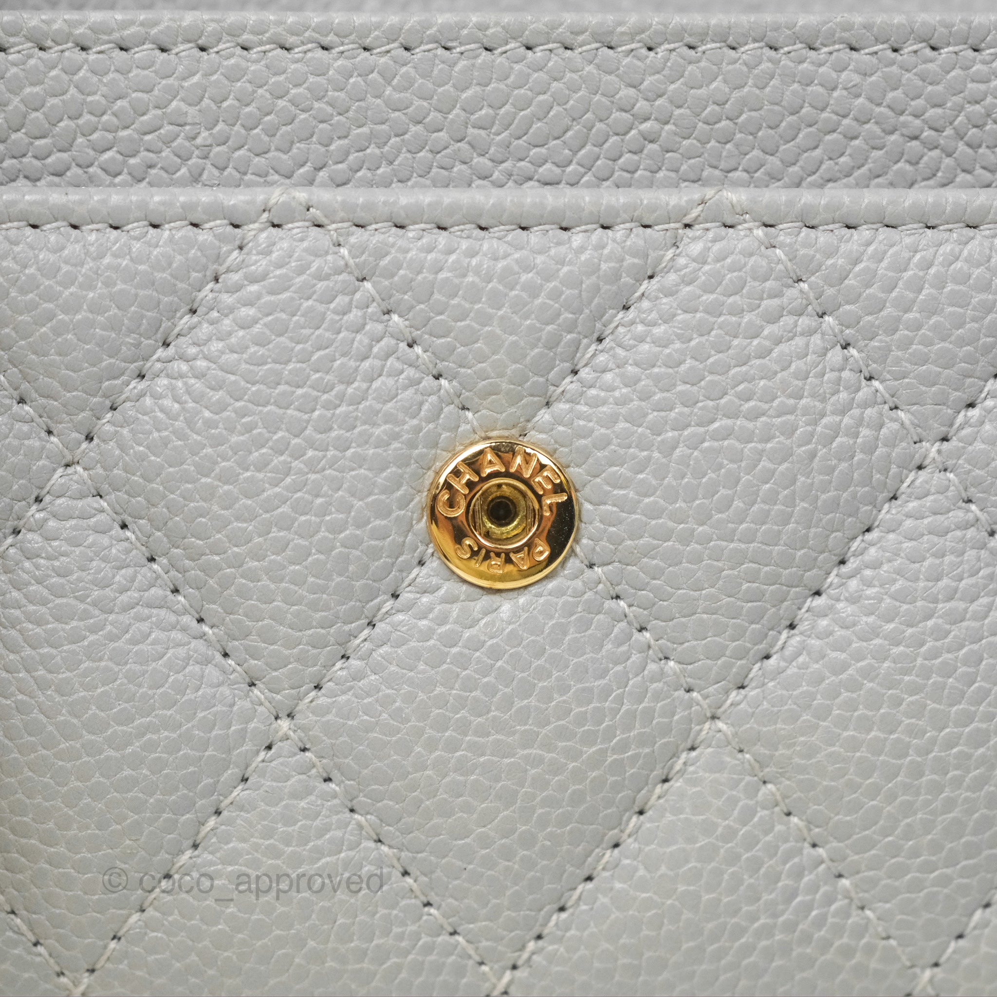 Chanel Boy Quilted Flap Card Holder Wallet in Grey Caviar Leather with Aged Gold Hardware - Perfect for Everyday Use & Luxury Gift Giving
