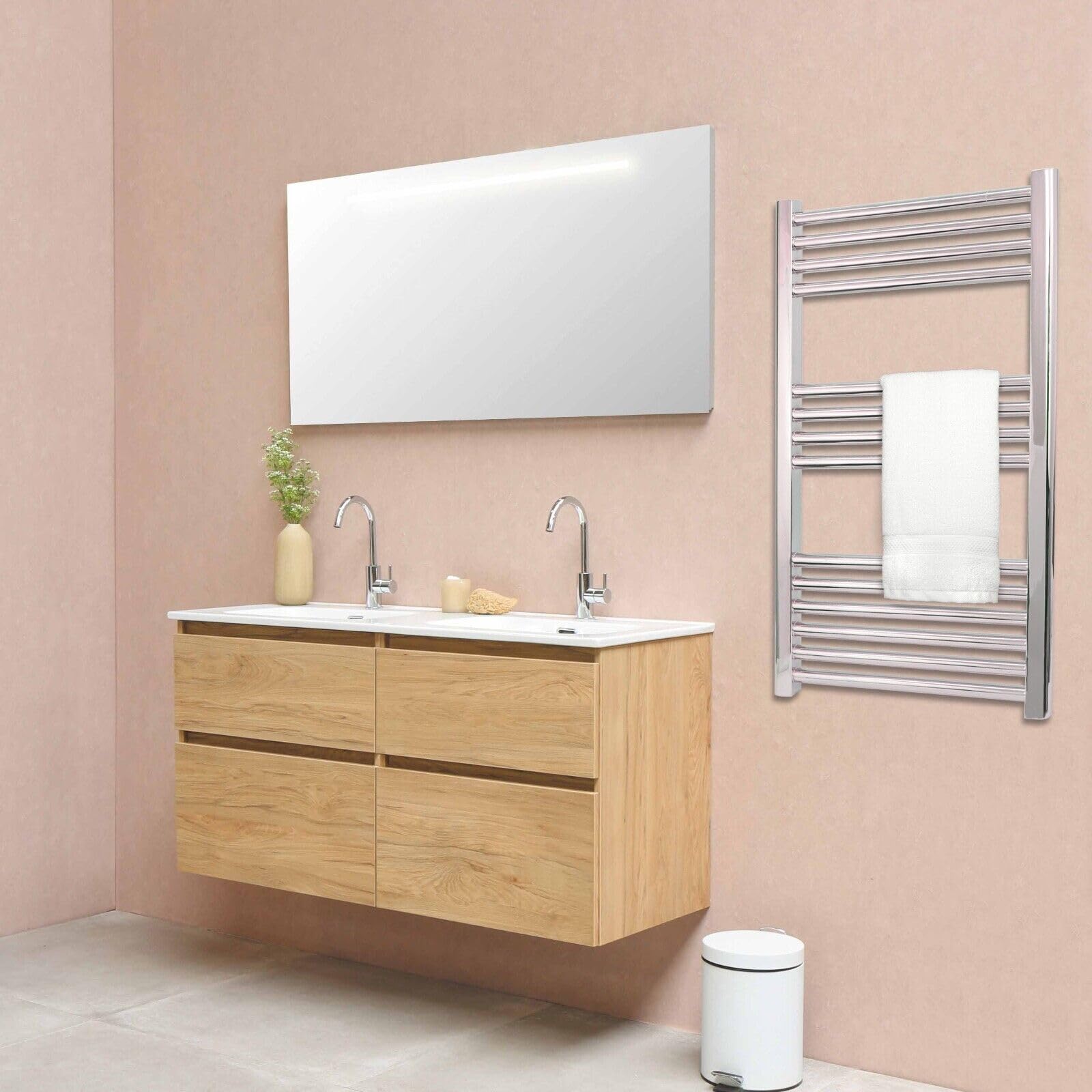 Premium Chrome Hydronic Towel Warmer Radiator - 31.5