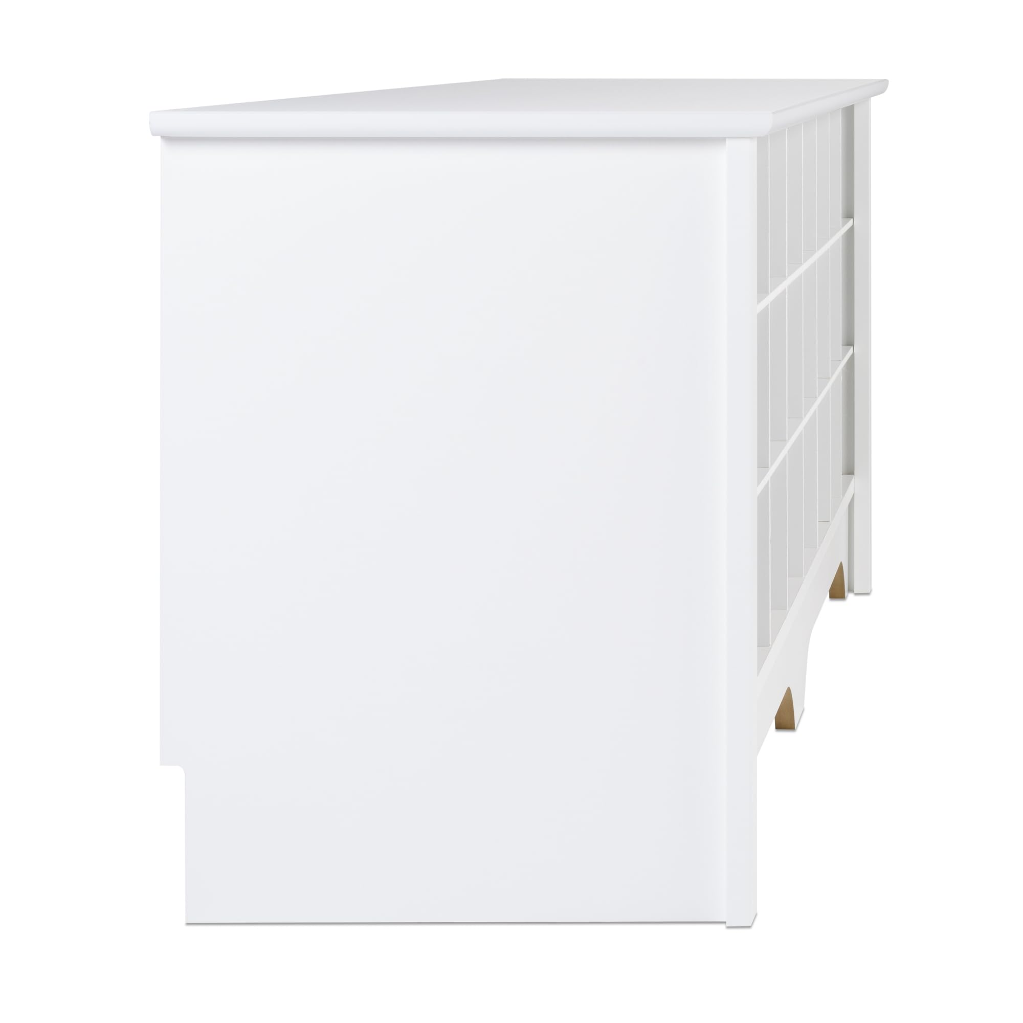 White Hall Bench with Storage - 24-Shoe Cubby Entryway Bench, 15.5