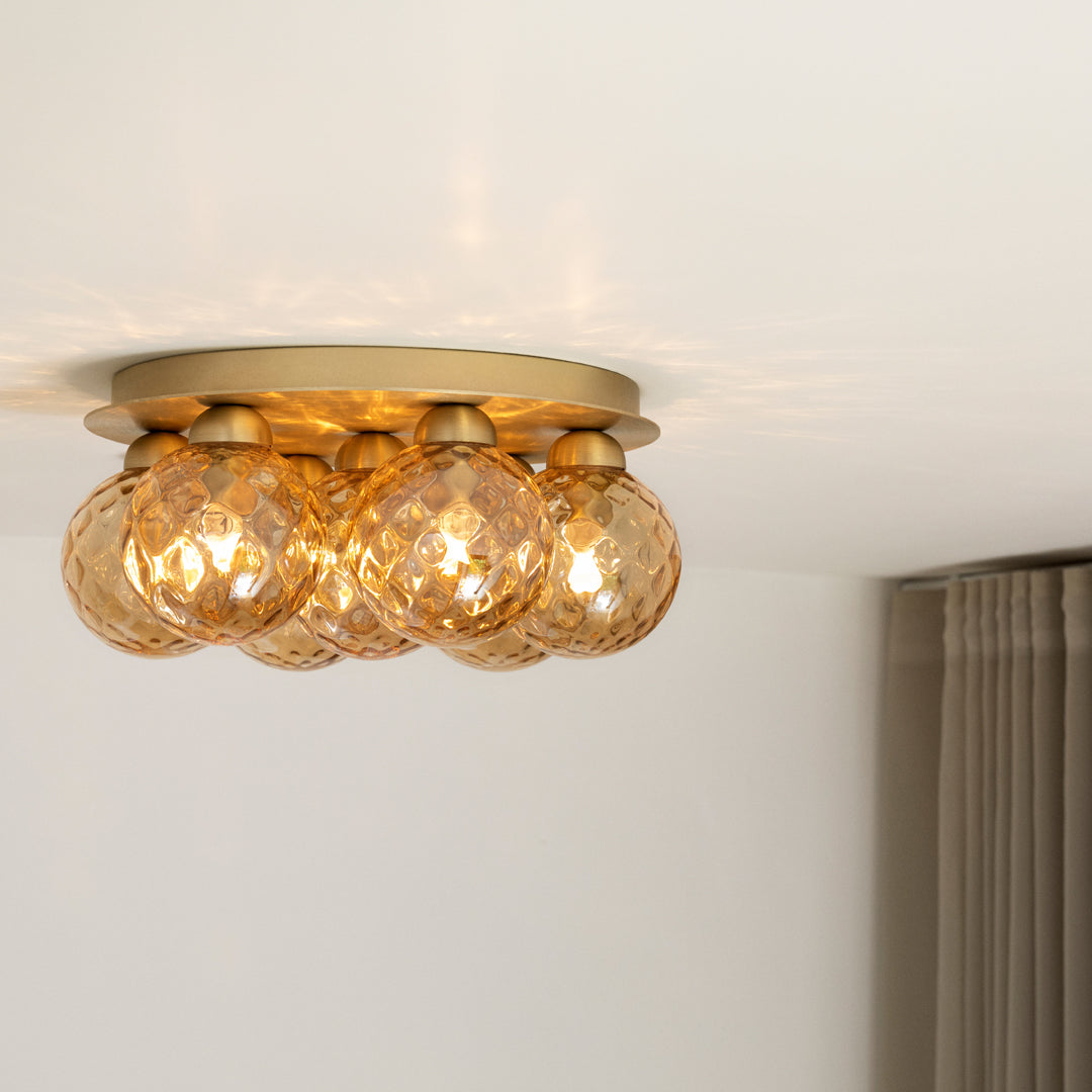 Apiales 7-Light Modern Ceiling Fixture - Elegant Flush Mount Lighting for Living Room, Bedroom & Dining Room