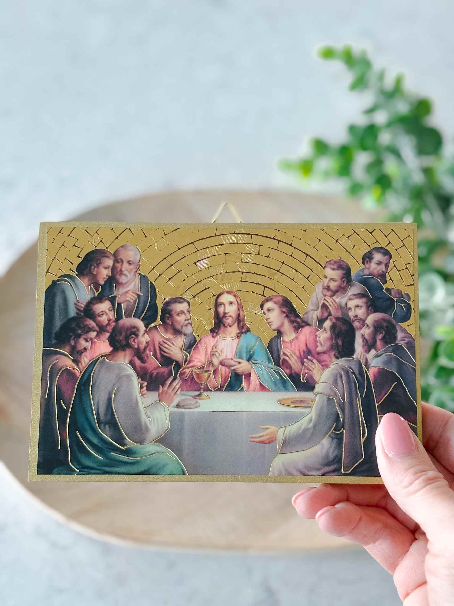 Small Last Supper Wall Plaque - Religious Home Decor for Kitchen, Living Room & Gifts - Perfect for Christian Housewarming & Easter Decorations
