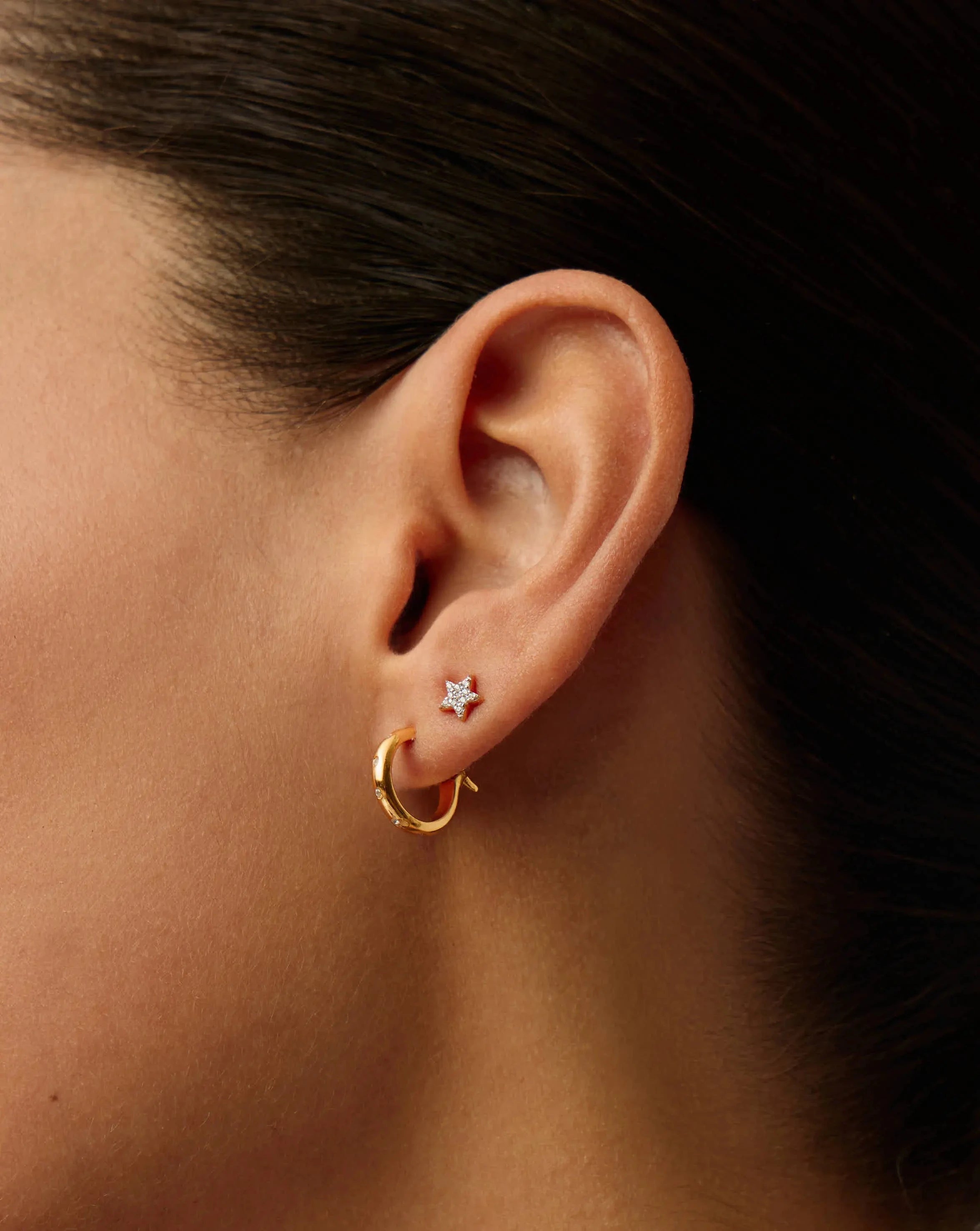 Mini Solar Studded Hoop Earrings for Women - Gold & Silver Small Hoop Earrings - Dainty Everyday Jewelry Gift for Her - Perfect for Work, Date Night & Casual Outfits