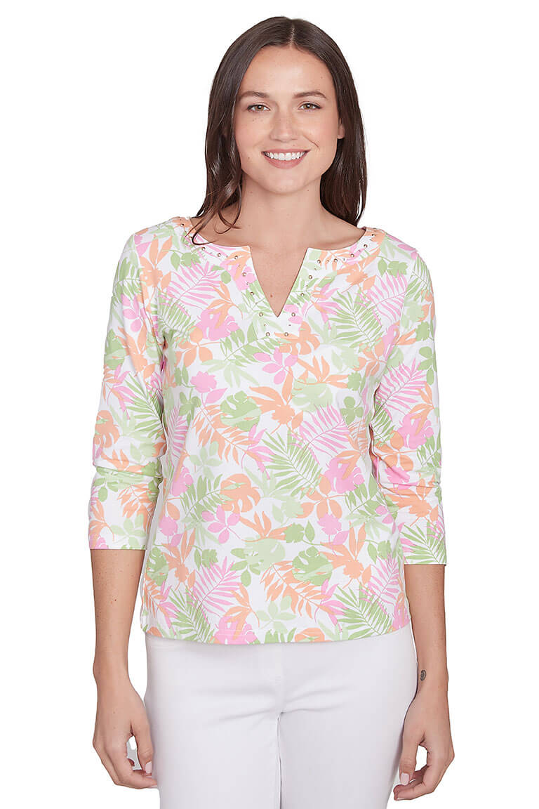 I Pink I Can Studded Neck Top - Stylish Women's Fashion Blouse for Party, Night Out & Casual Wear