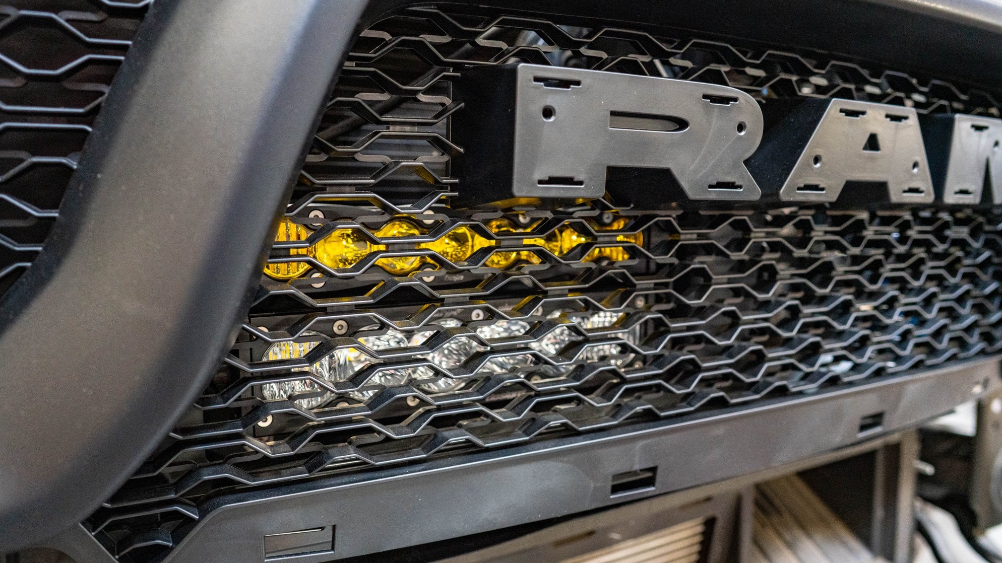 2021-2024 Ram 1500 TRX SDHQ Built Behind the Grille LED Light Bar Mount Kit - Off-Road Lighting Upgrade for Night Driving & Adventure
