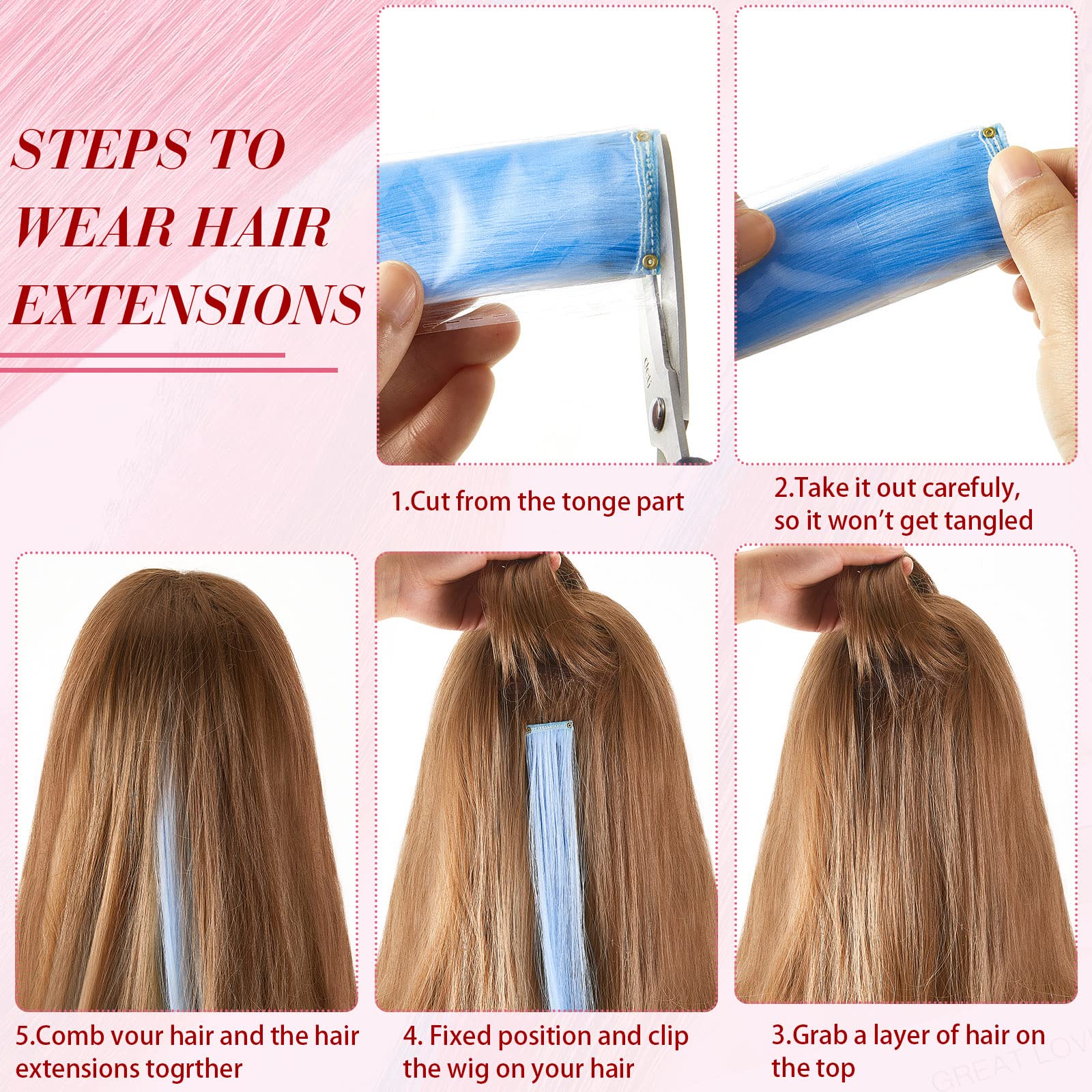 20 Pcs Glow in the Dark Hair Extensions - Luminous Synthetic Hair Clips for Women & Kids - 10 Vibrant Neon Colors (Curly Style) - Perfect for Parties, Raves, Halloween & DIY Hairstyles