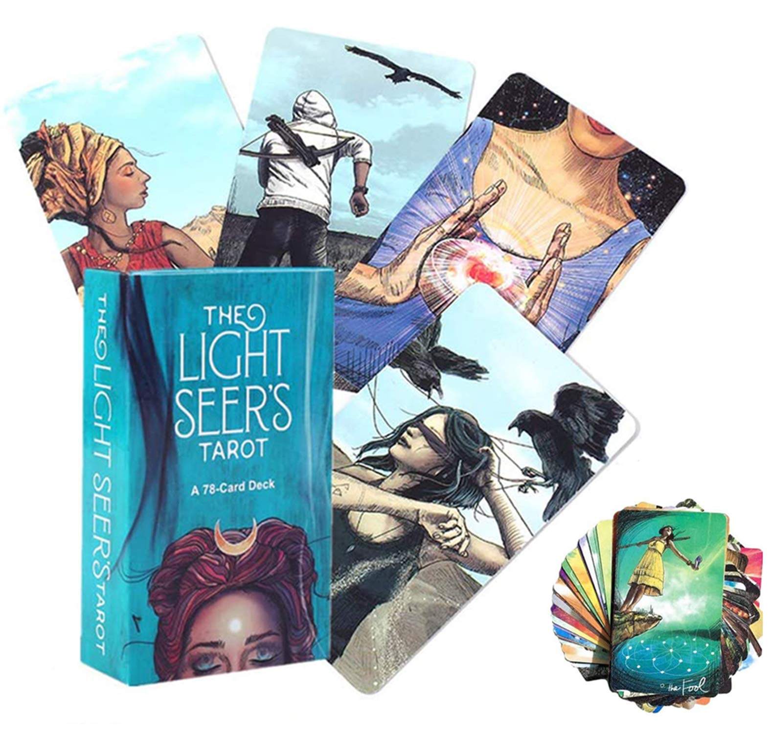 Light Seer's Oracle Tarot Cards - 78-Card Deck with PDF Guide for Divination, Fate Reading & Family Game Night | Perfect for Spiritual Guidance, Travel Entertainment & Board Game Gatherings