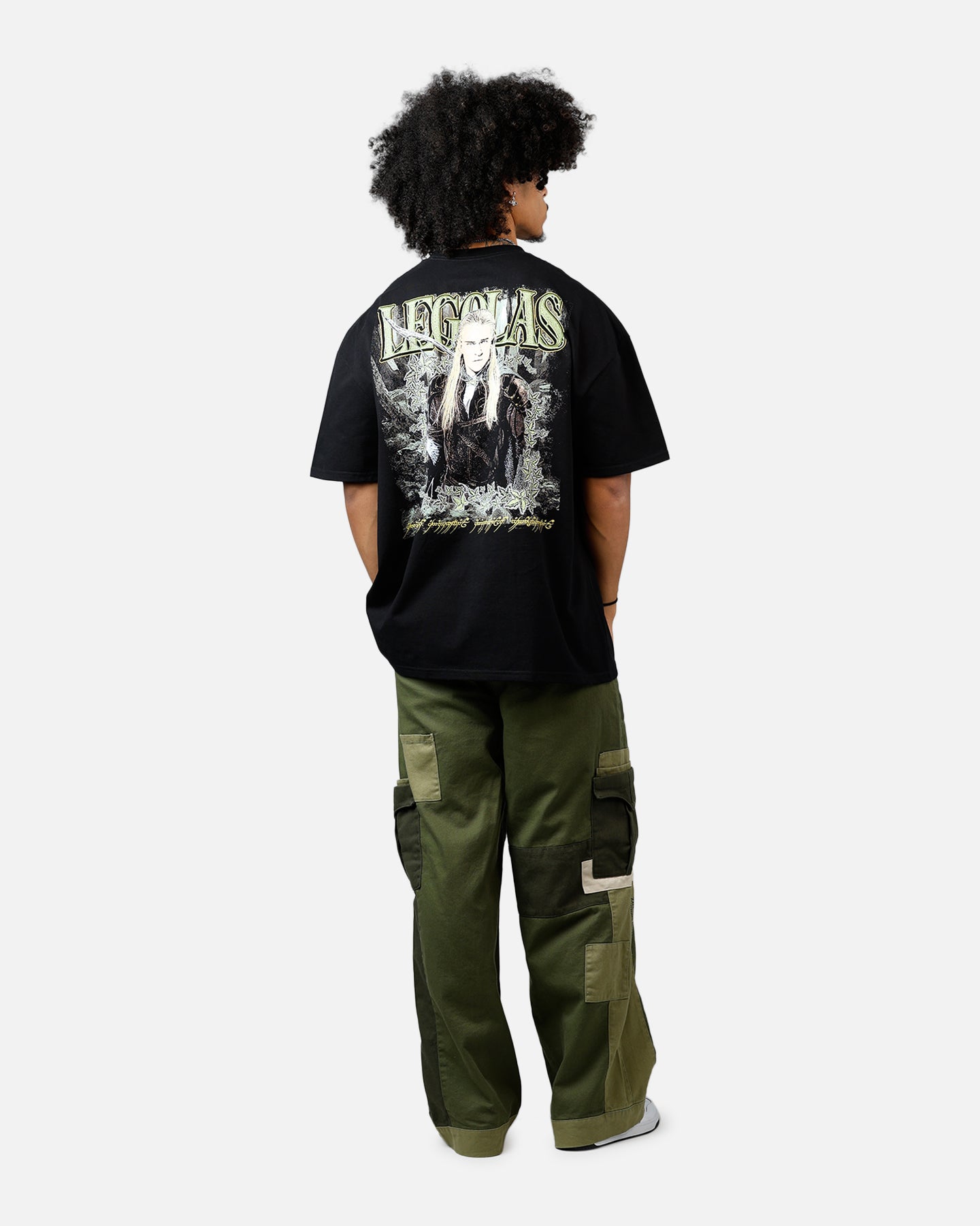 American Thrift Lord of The Rings Legolas Graphic T-Shirt - Black Heavyweight Cotton Tee for Men | Movie Merchandise & Cosplay Outfit