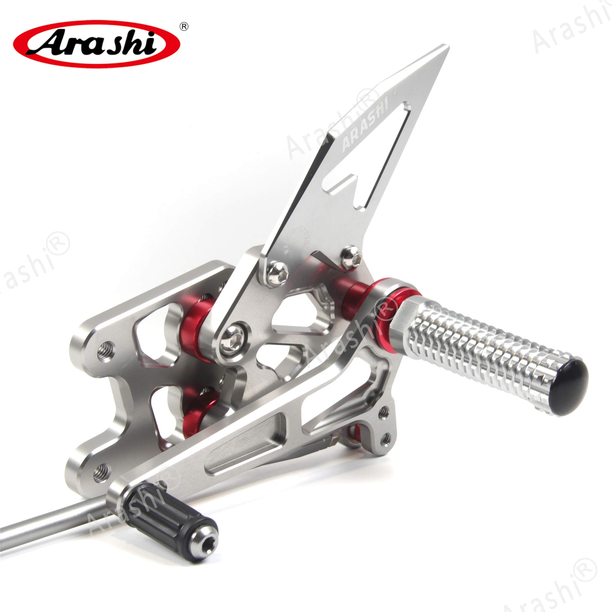Arashi V2.0 Adjustable Rear Sets Foot Pegs for Suzuki GSXR 1000 2007-2008 | Motorcycle Racing Footrests | GSX-R1000 Accessories | Gray | Track & Street Performance Upgrade
