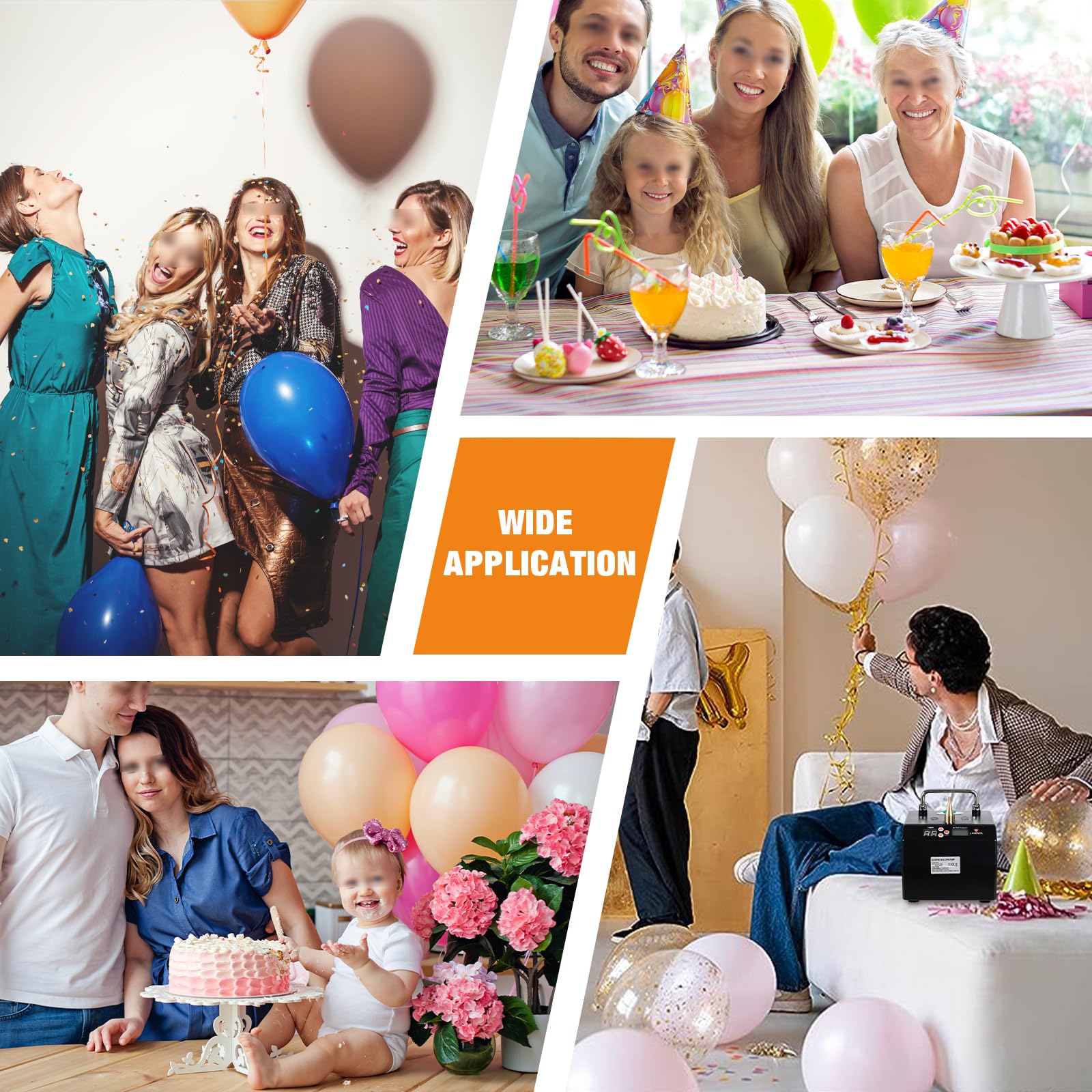 Portable Electric Balloon Pump with Timer - Fast Balloon Inflator & Air Blower for Party Decorations, Birthday Events, Wedding Balloons & Holiday Celebrations