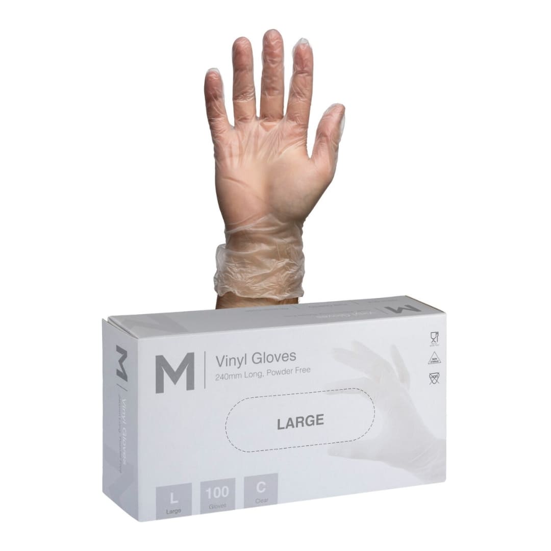 **Powder-Free Clear Vinyl Gloves - 240mm Cuff, 5.0g, 1000 Gloves per Carton - Ideal for Food Handling, Medical Use & Cleaning**