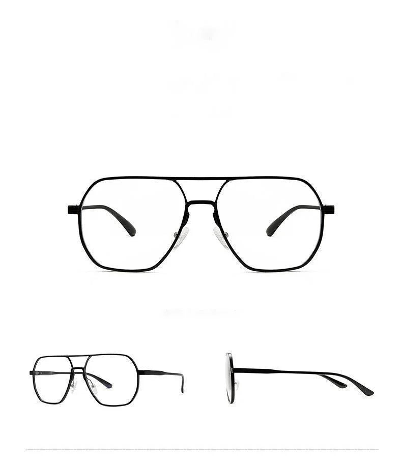 Brightzone Men's Full Rim Oval Double Bridge Aluminum Eyeglasses 78692 - Lightweight & Durable Frame for Work, Reading & Everyday Use