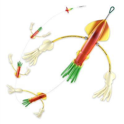 Squidnation Flippy Floppy Fishing Daisy Chain Lure - Premium Tuna & Marlin Magnet for Saltwater Trolling - Perfect for Offshore Fishing & Big Game Angling