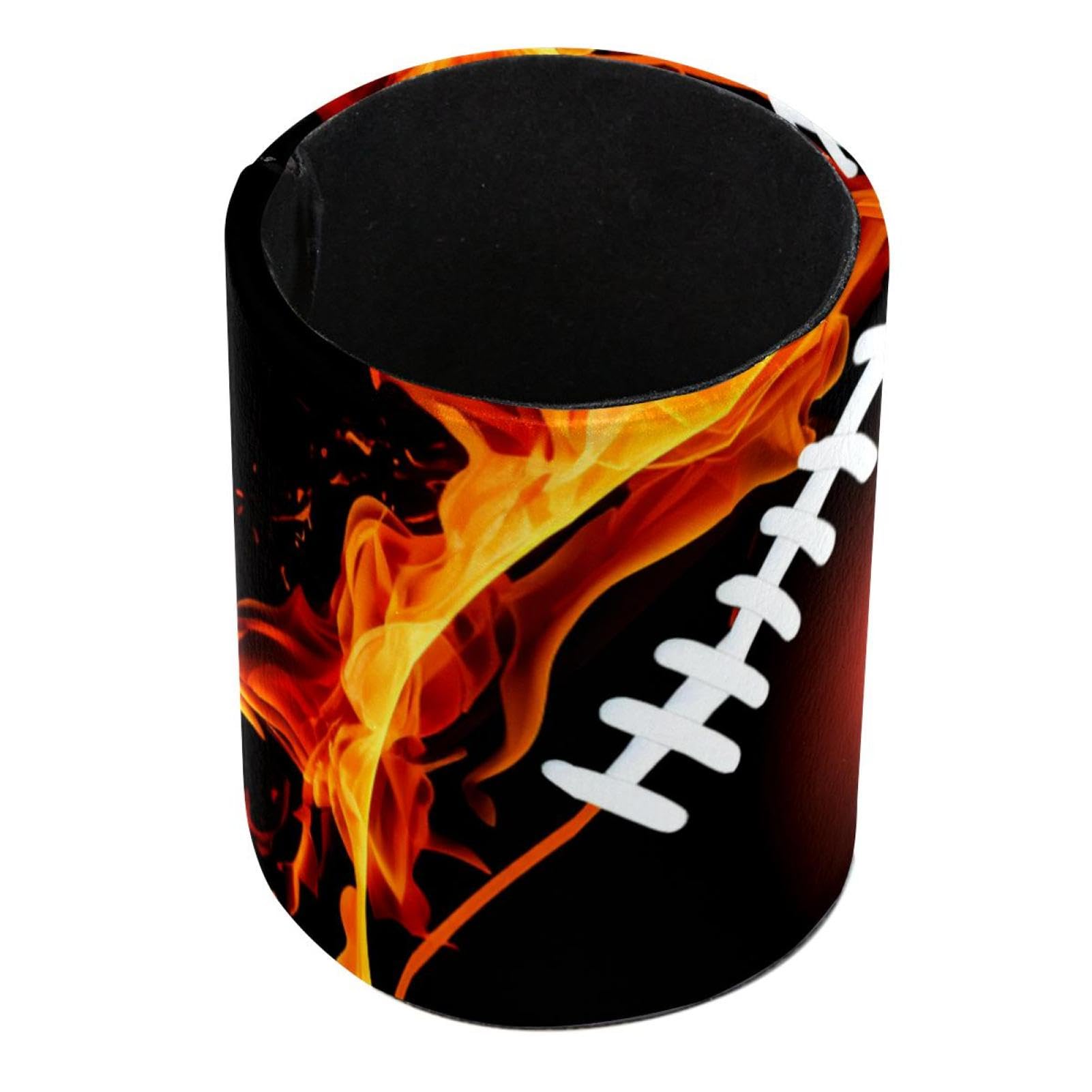 Desk Pen Holder & Pencil Organizer - American Football Themed Fire Design Office Supplies for Home, School, or Workplace Organization
