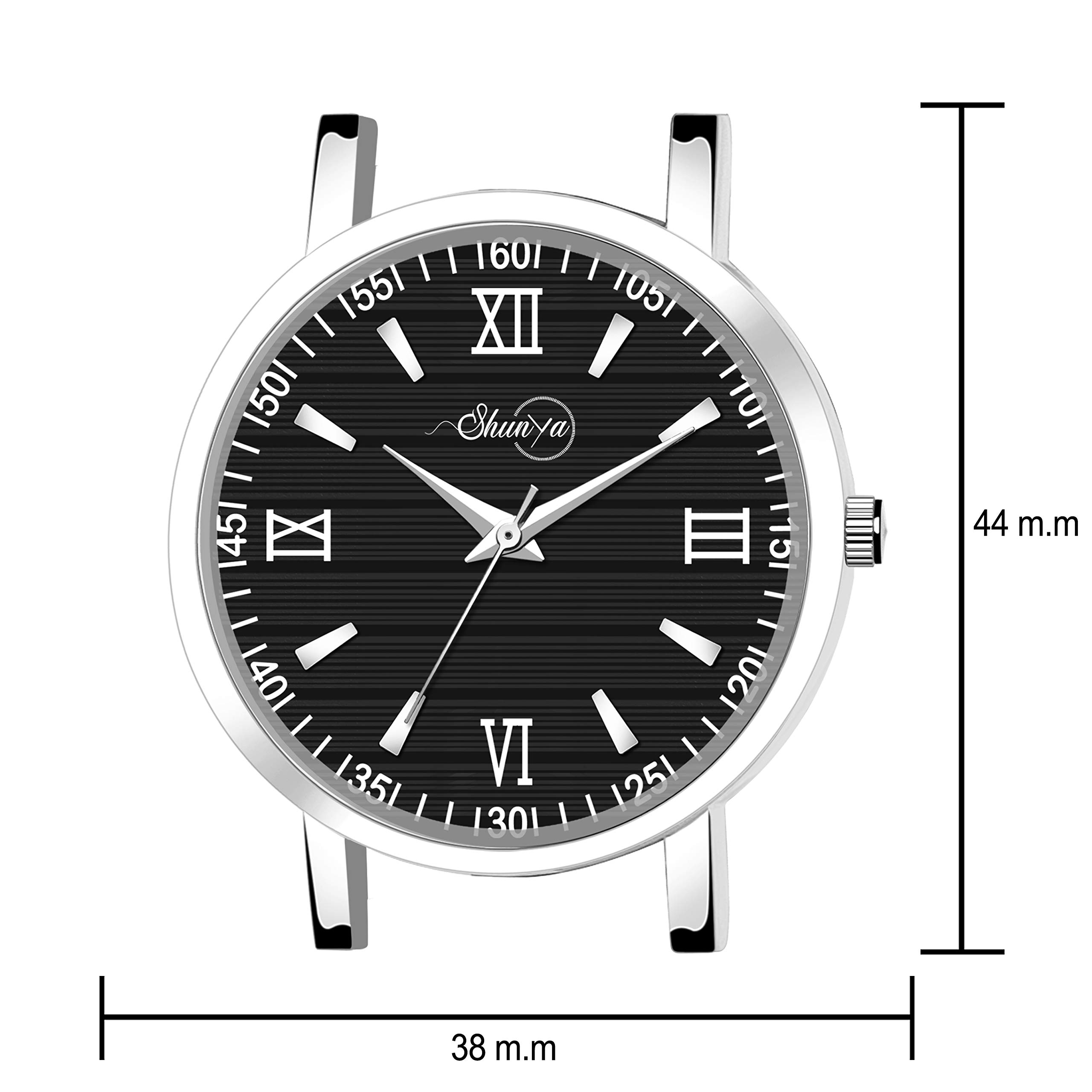 Shunya Women's Analog Watch - Silver & Black Linear Designer Dial - Elegant Timepiece for Women & Girls - Perfect for Office, Casual Wear & Special Occasions