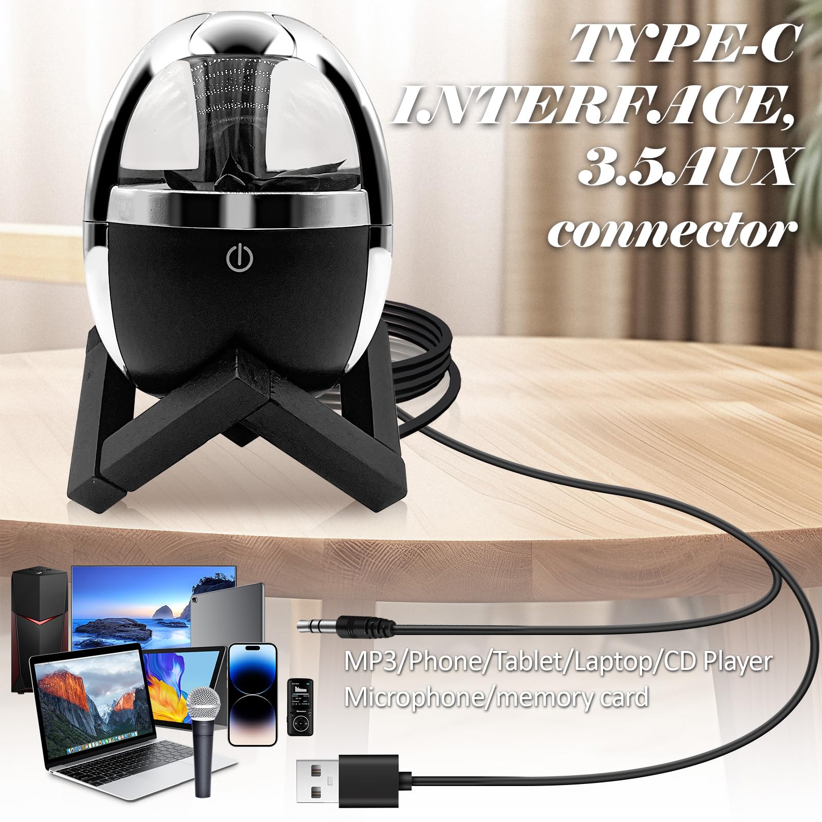 Bluetooth 5.0 Magnetic Ferrofluid Speaker with Dancing Liquid Display - Music Rhythm Visualizer, Cool Desk Decor Lamp & Unique Gift for Men (Home Office, Gaming Setup, Party Entertainment)