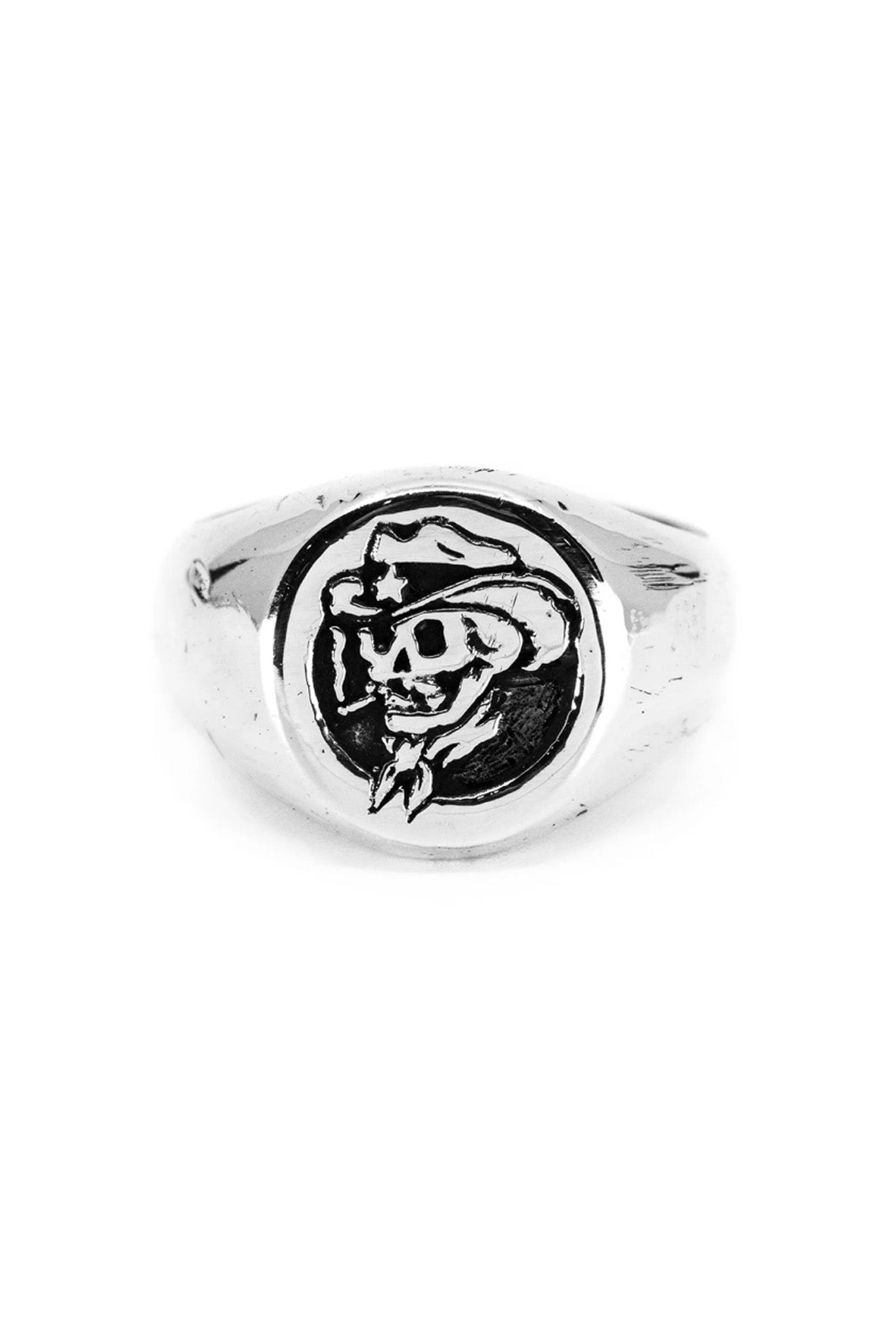 Vintage Cowboy Signet Ring for Men - Western Style Silver Band with Engraved Design - Perfect for Rodeo, Country Music Festivals & Cowboy Themed Events