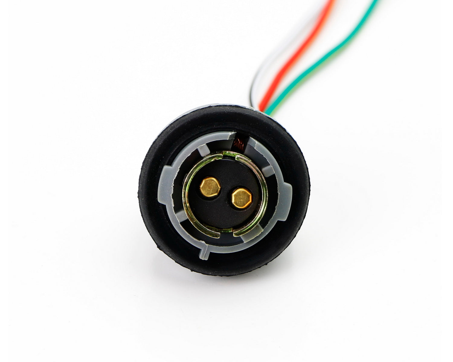 1157 2057 2357 LED Bulb Metal Socket with Pigtail Wiring Harness - Compatible with Turn Signal, Brake Light, Tail Light - Perfect for Car, Truck, Motorcycle Lighting Upgrades