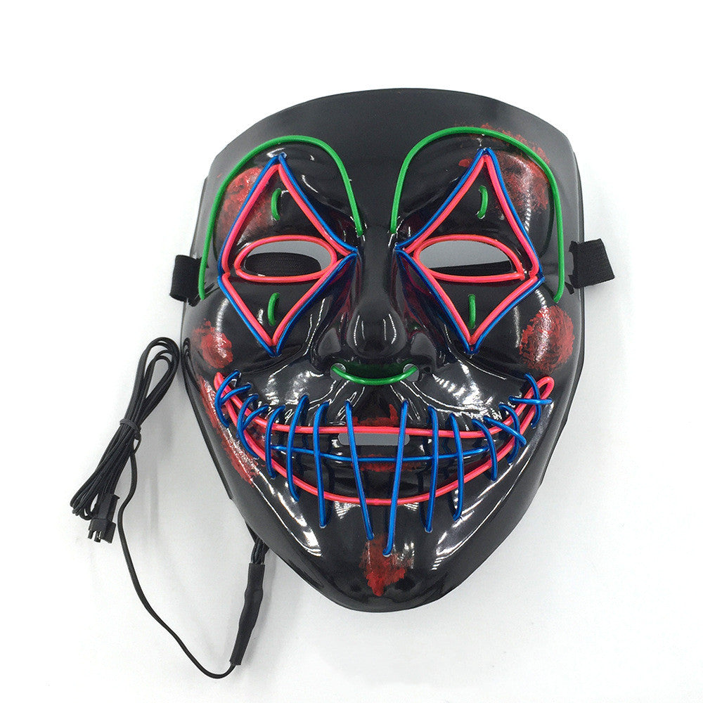 Glowing LED Halloween Mask for Adults - Scary Light Up Face Mask for Costume Parties & Trick or Treat - Perfect for Spooky Night Events & Haunted House Decor