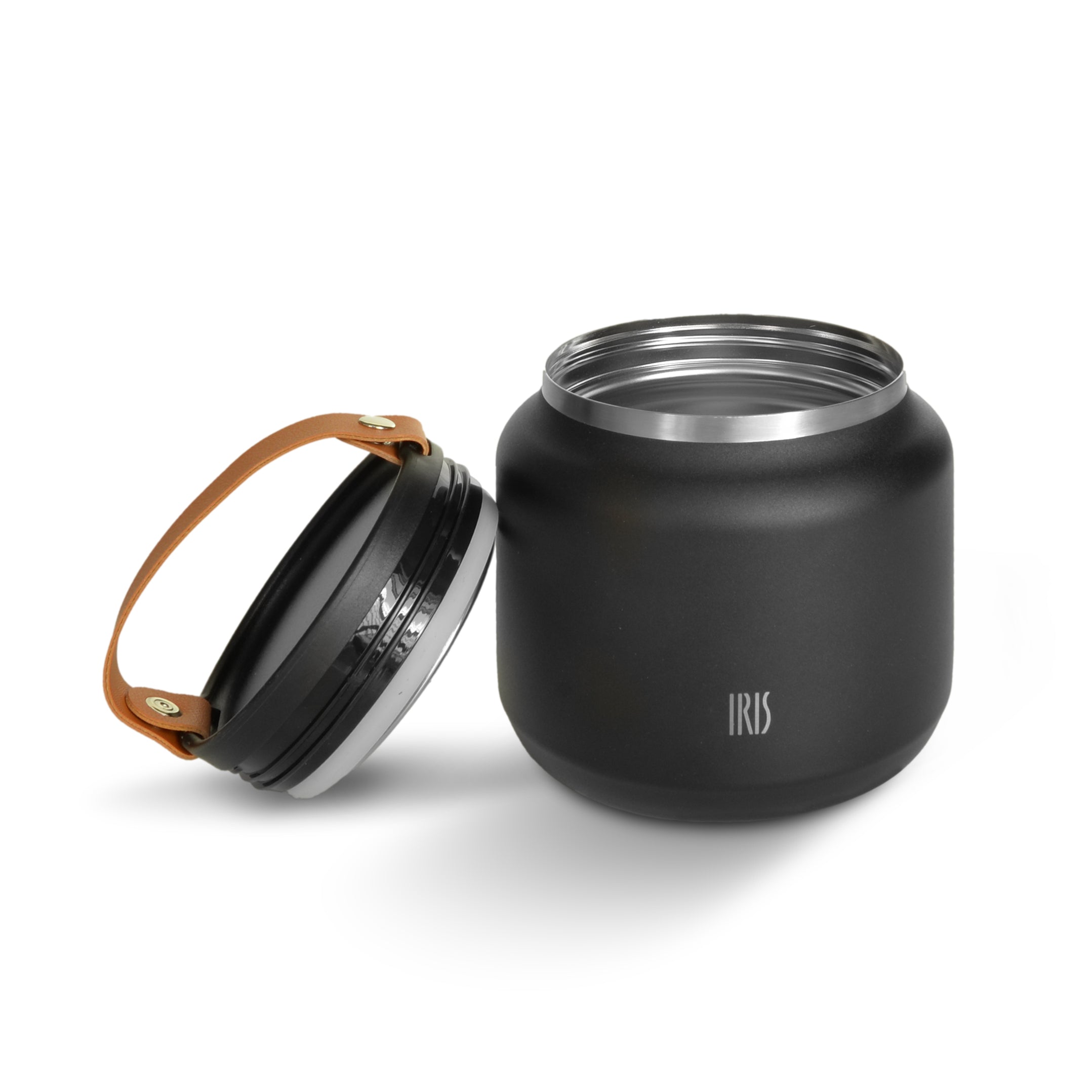 Insulated Food Flask with Handle - 700ml Black, Perfect for Lunch, Travel & Outdoor Activities