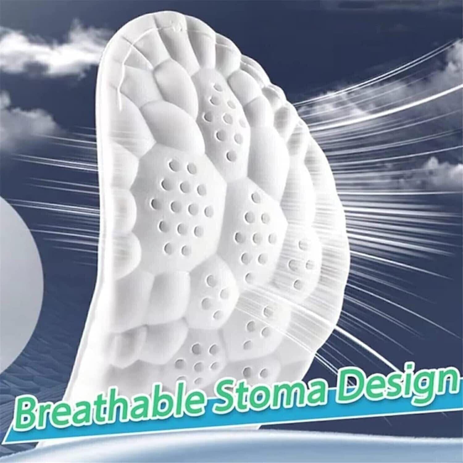 2 Pairs 4D Cloud Technology Insoles - Ultra Soft Comfort Cushioning for Foot Support, U-Shape Memory Foam Arch Support Insoles (Black, Women US 4-8.5) - Perfect for Running, Walking, Work & All-Day Comfort