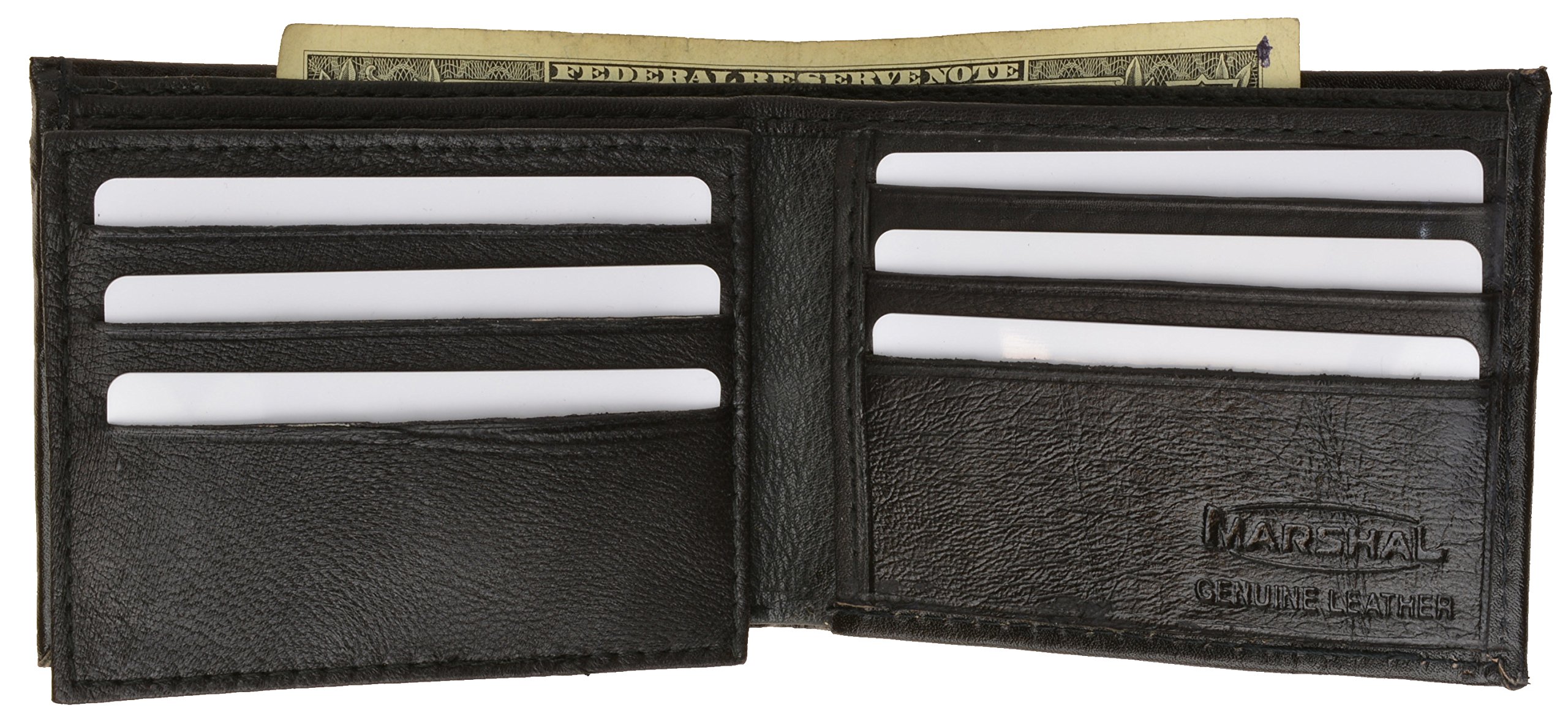 100% Genuine Leather Men's Wallet & Card Holder - Slim RFID Blocking Bifold Wallet for Men - Perfect for Everyday Use, Travel, and Business (Black #1143)