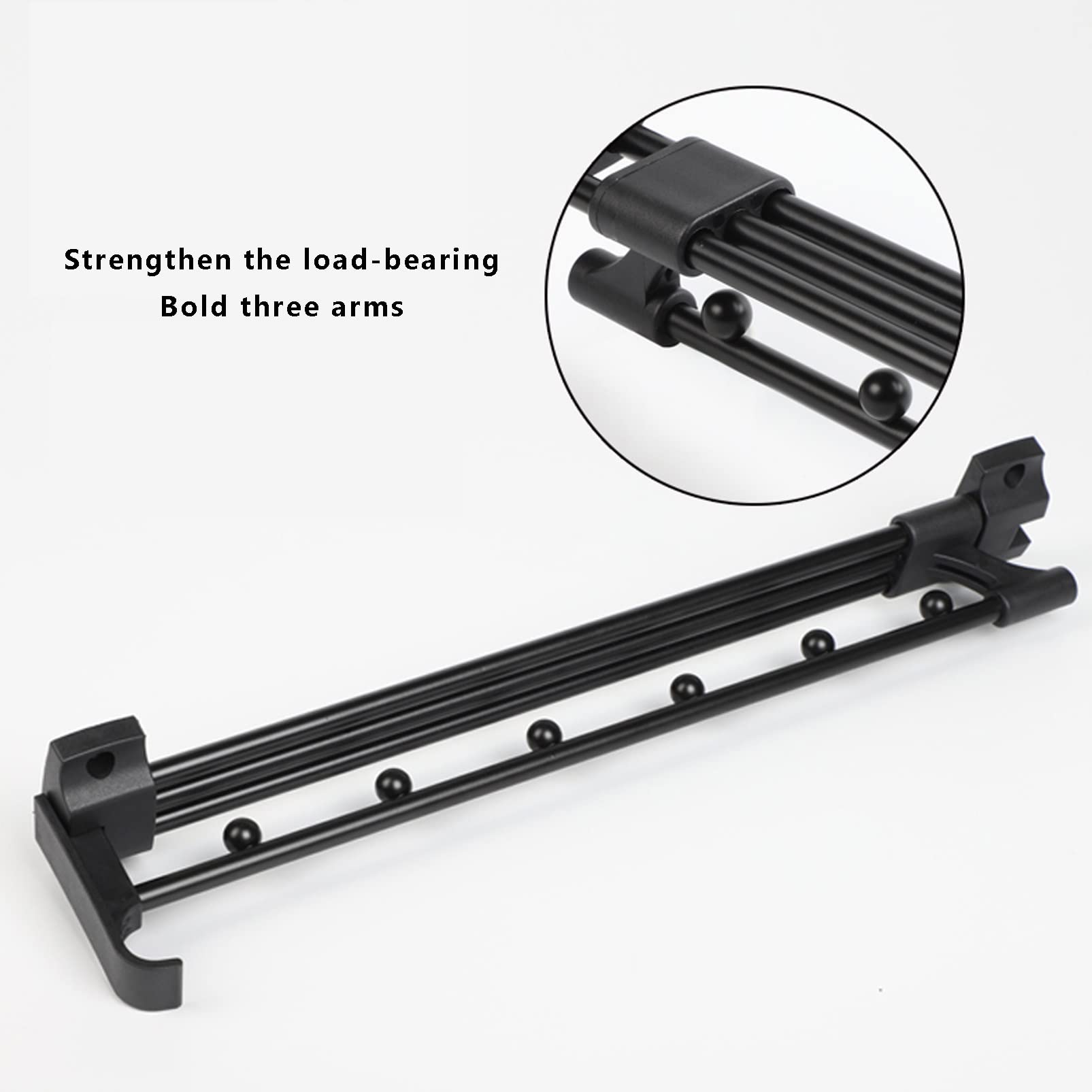 Heavy Duty Extendable Pull Out Closet Rod - Adjustable Sliding Wardrobe Organizer, 40cm Black Clothing Hanger Rack Bar for Bedroom, Walk-in Closet & Small Space Storage Solutions
