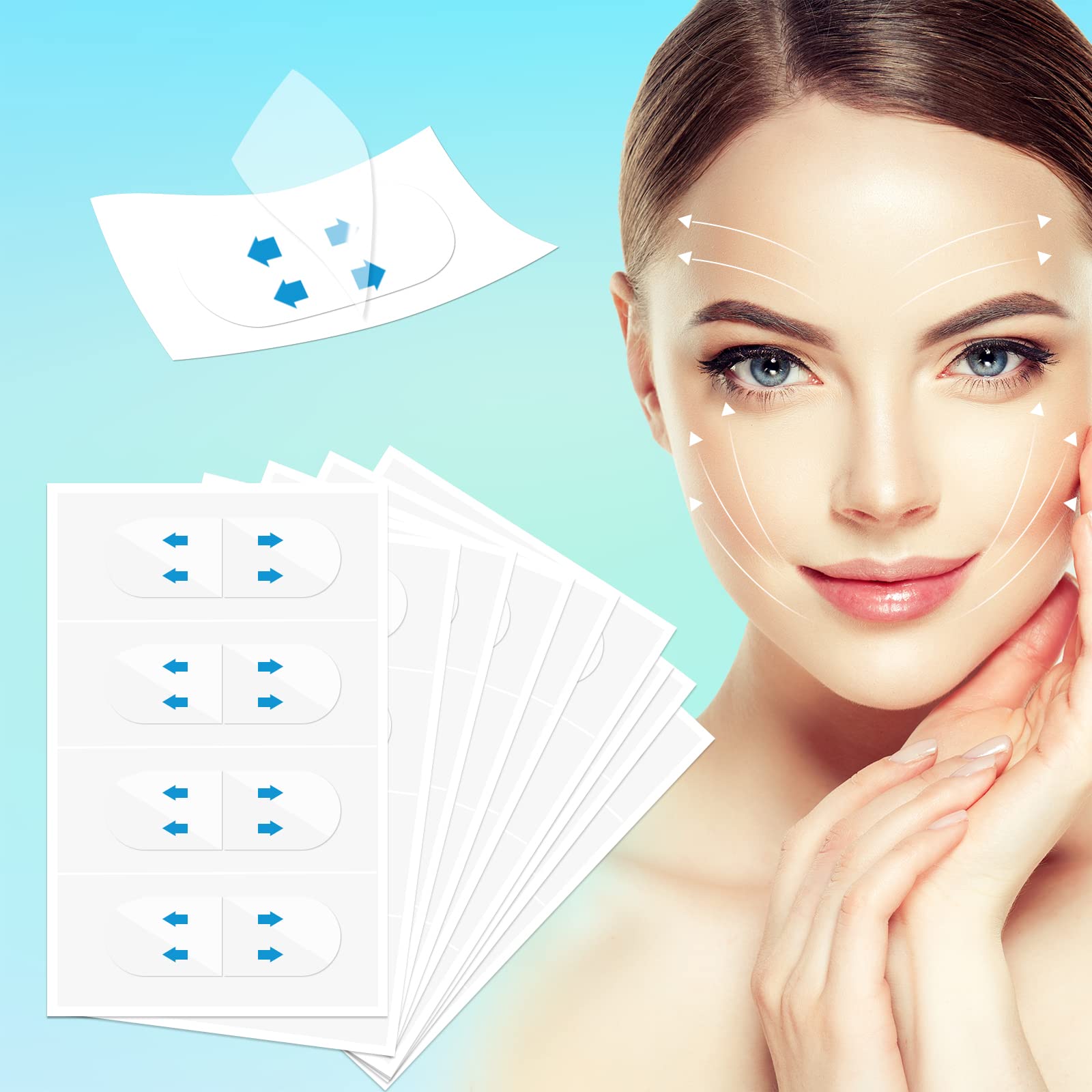**200PCS Invisible Face Lift Tape - Instant Turkey Neck & Double Chin Tightener for Sagging Skin & Jowls | Reusable Facial Tape for Makeup & Instant Lift | Perfect for Women's Beauty Routine & Special Occasions**