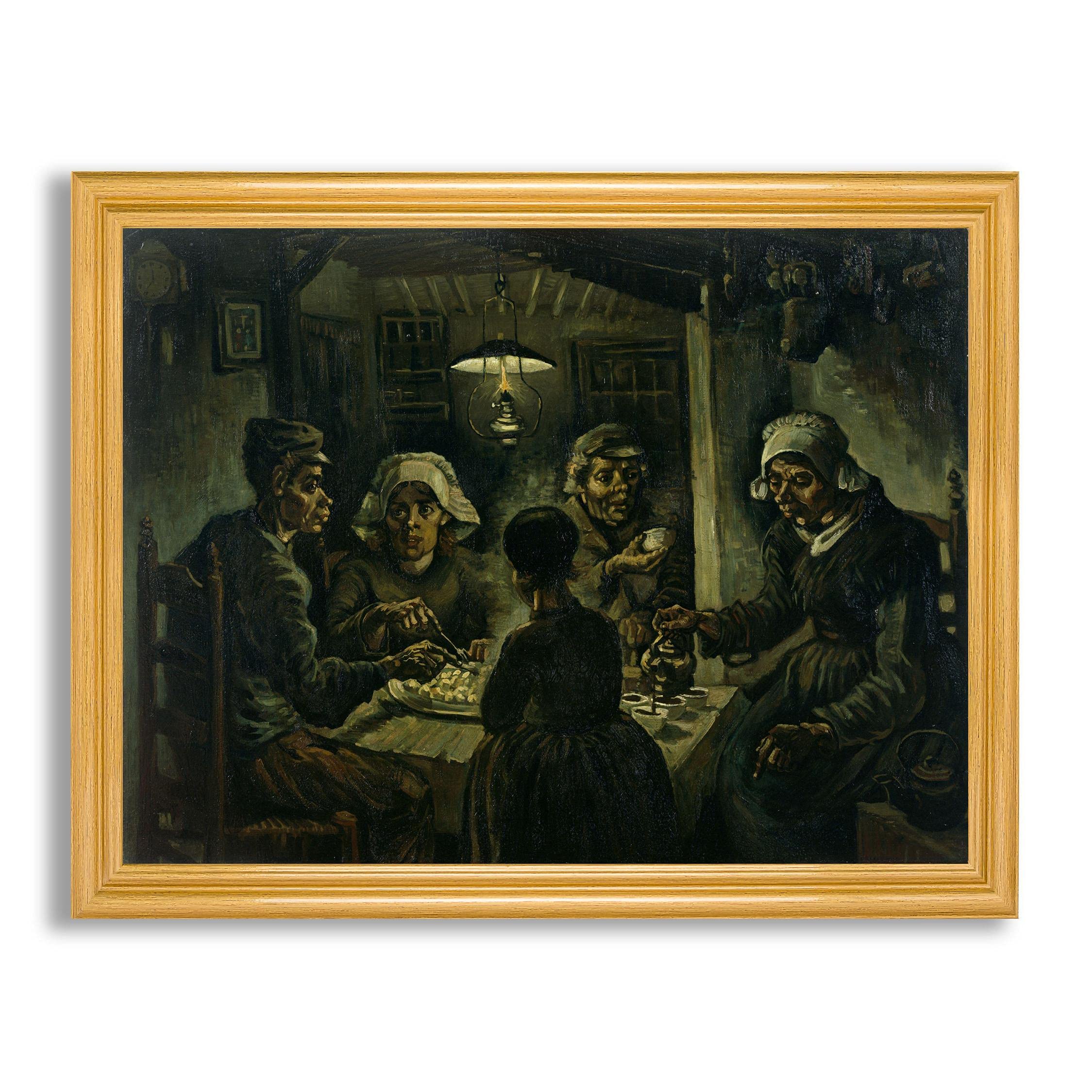 Vincent Van Gogh The Potato Eaters Framed Art Print - High Quality Reproduction Oil Painting Poster in Wood Frame - Wall Decor for Living Room, Office & Gallery - Perfect Gift for Art Lovers & Home Decor