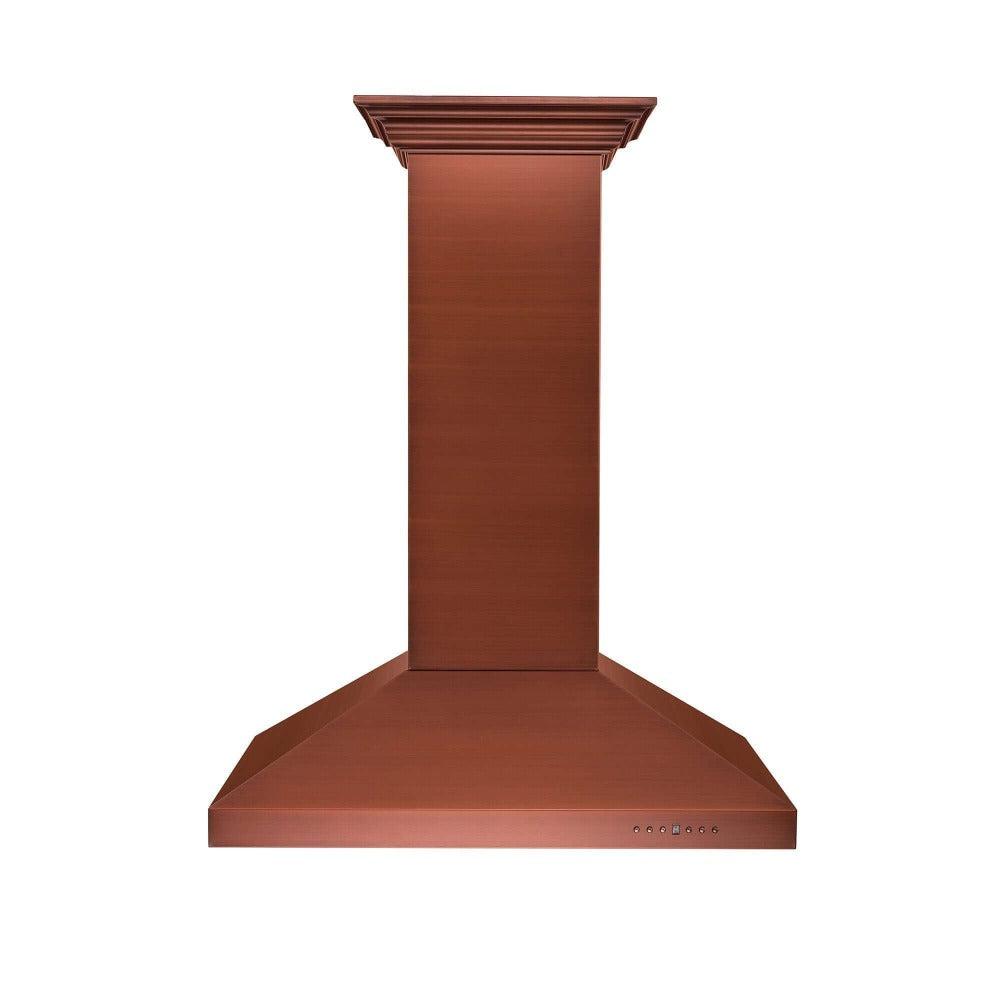 ZLINE 36 Inch Designer Series Copper Island Mount Range Hood (8KL3iC 36) - Premium Kitchen Ventilation for Modern Homes, Perfect for Open Concept Kitchens and Cooking Areas