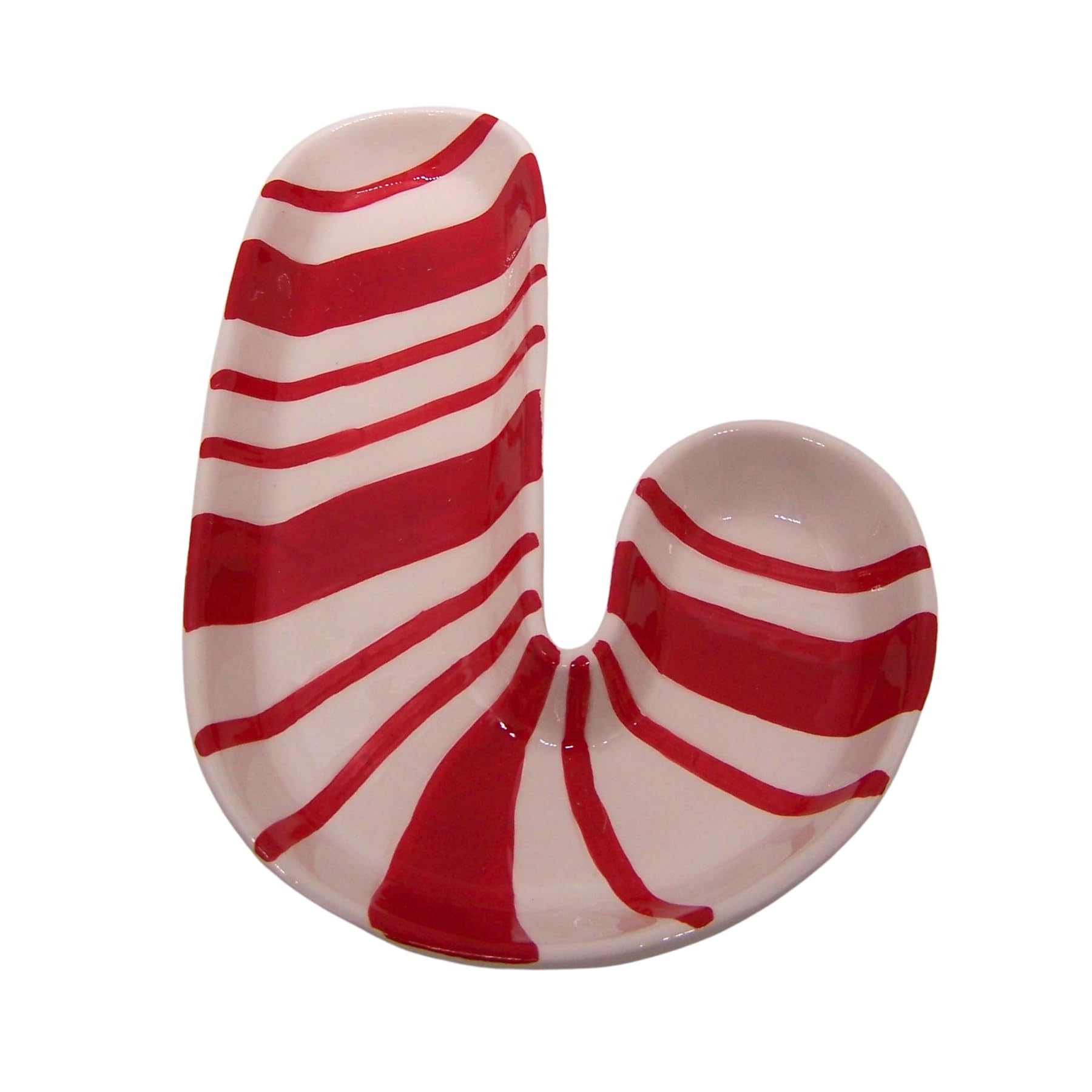 Wowser Candy Cane Candy Dish - 10 Inch Holiday Serveware for Christmas Desserts & Party Treats | Festive Table Decor for Xmas, Thanksgiving & Winter Celebrations