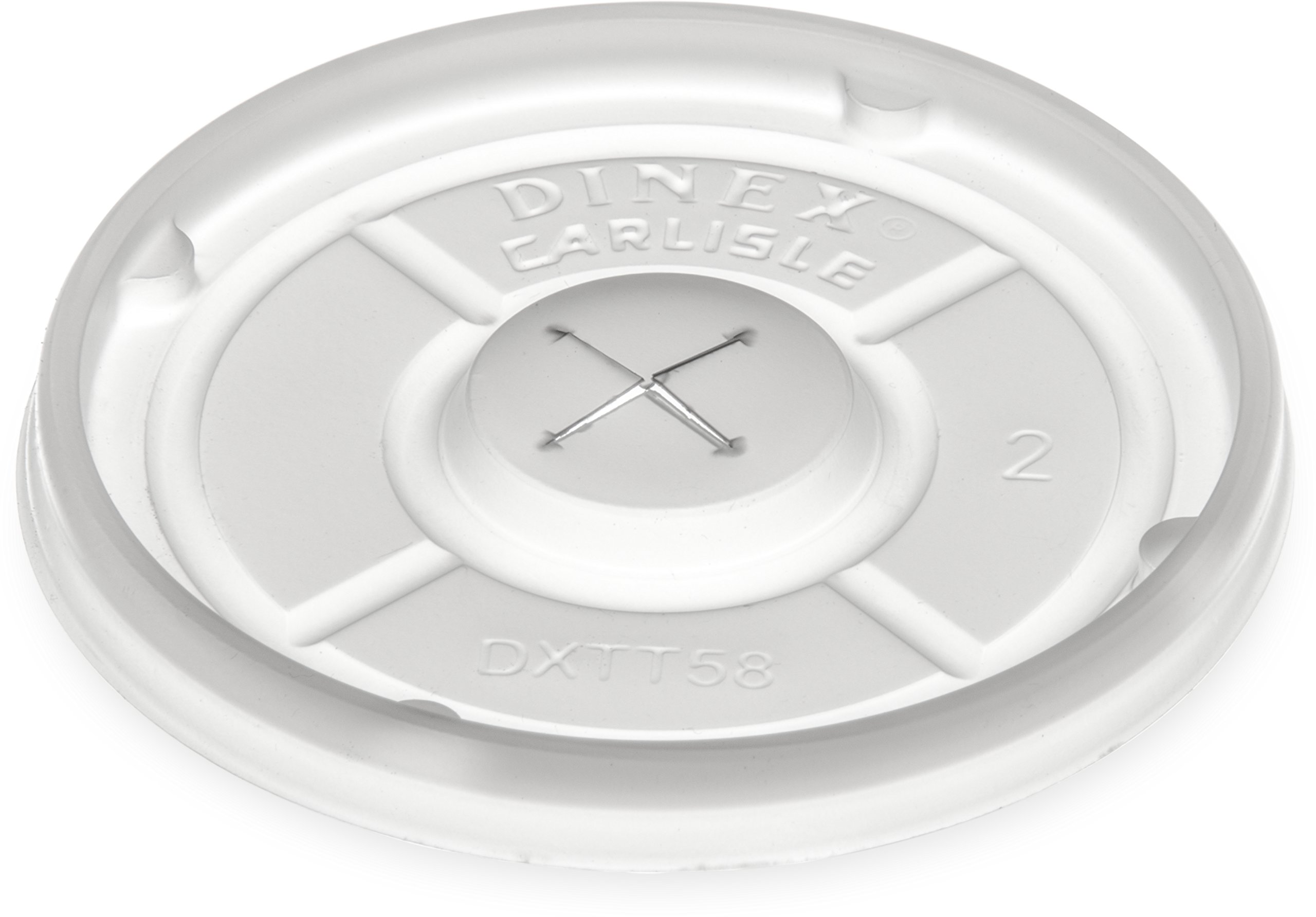 Dinex DXTT58 Disposable Polystyrene Cup Lids - 2-39/64