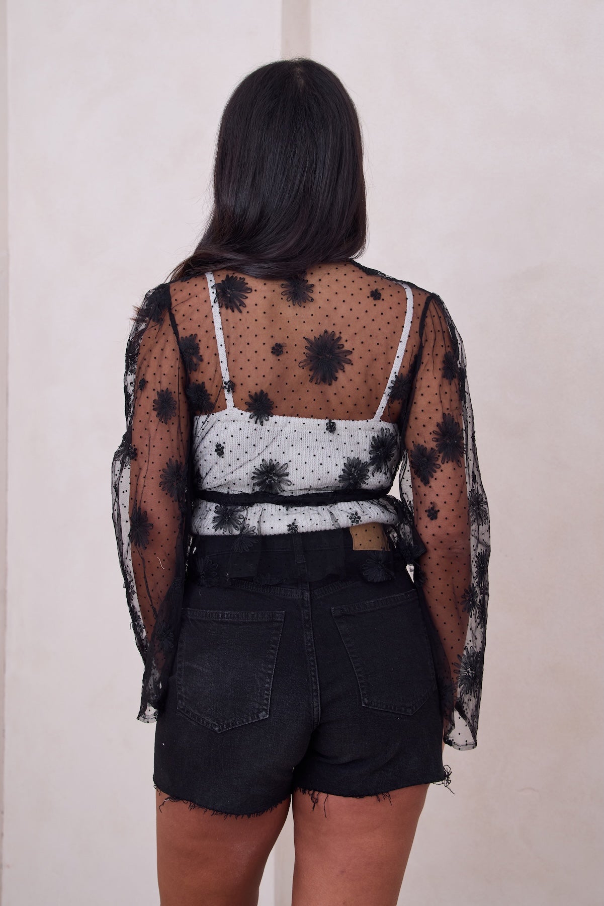 Floral Mesh Tie Top for Women - Stylish Summer Blouse for Casual Outings & Beach Vacations