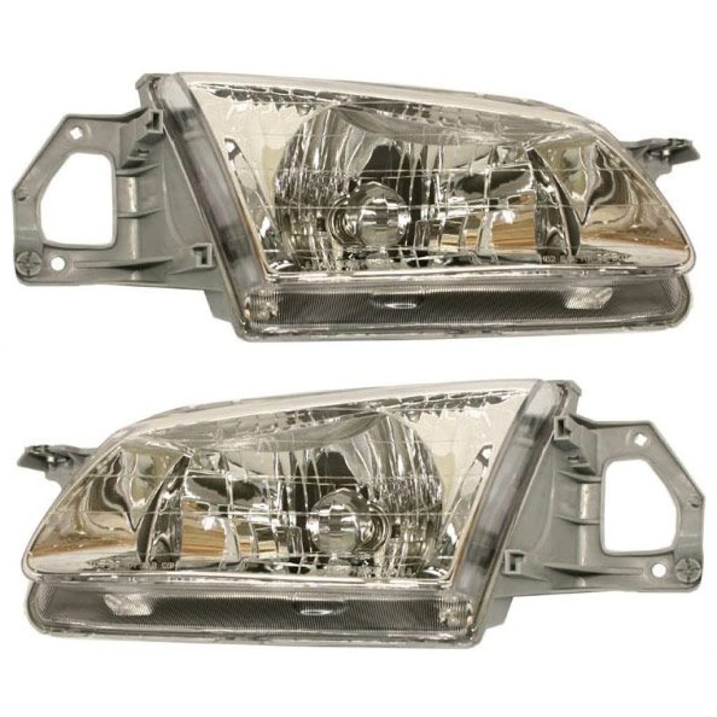 1999-2000 Mazda Protege Replacement Headlight Assembly Pair - Driver & Passenger Side (MA2502114 & MA2503114) - Compatible with BJOE-51-040A & BJOE-51-030A - Perfect for Night Driving & Vehicle Restoration Projects