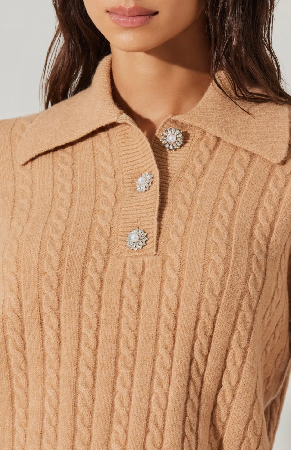 Stylish Cable Knit Button Sweater for Women - Cozy Winter Pullover with Decorative Buttons | Perfect for Casual Outfits, Office Wear & Holiday Gatherings