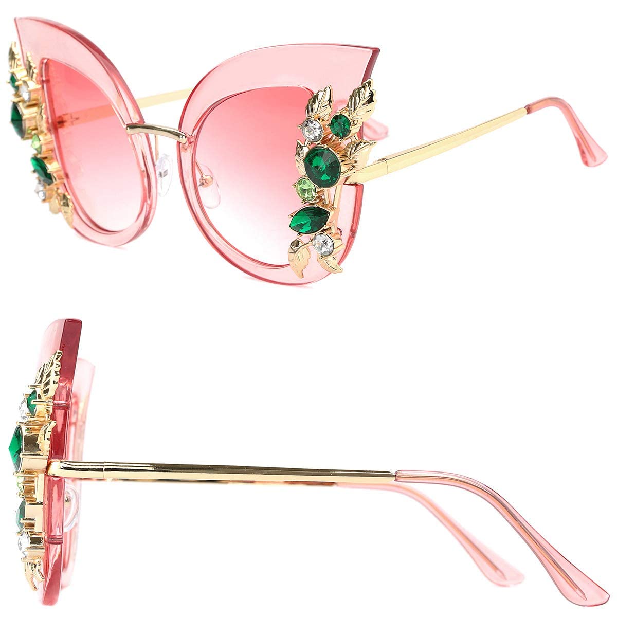 Slocyclub Jeweled Sunglasses for Women - Trendy Butterfly Shaped Oversized Frames with Rhinestone Accents | Perfect for Beach, Party & Summer Fashion Accessories