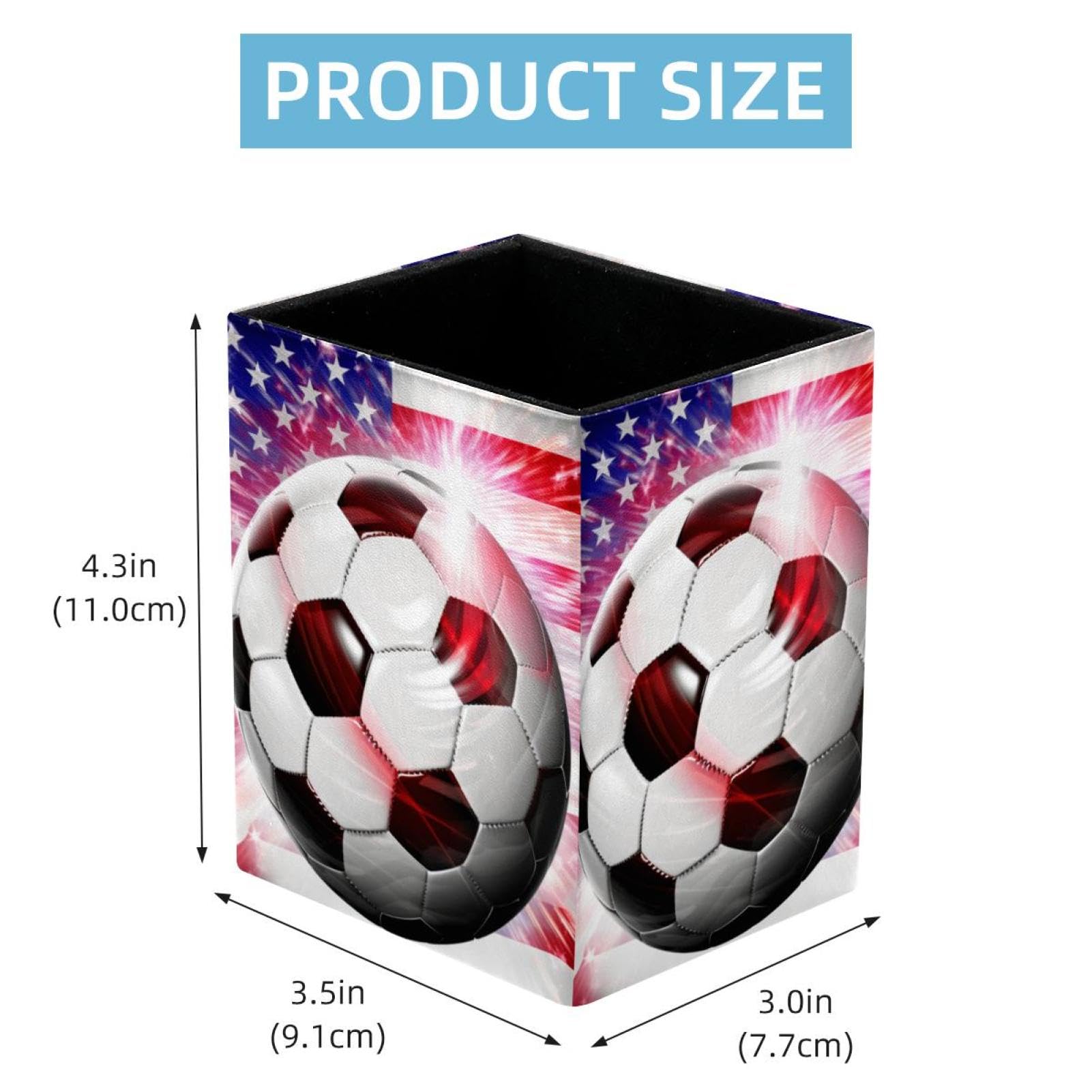 American Flag Football Pen Holder & Desk Organizer - Stylish Desk Accessories for Office, School, and Home Workspace