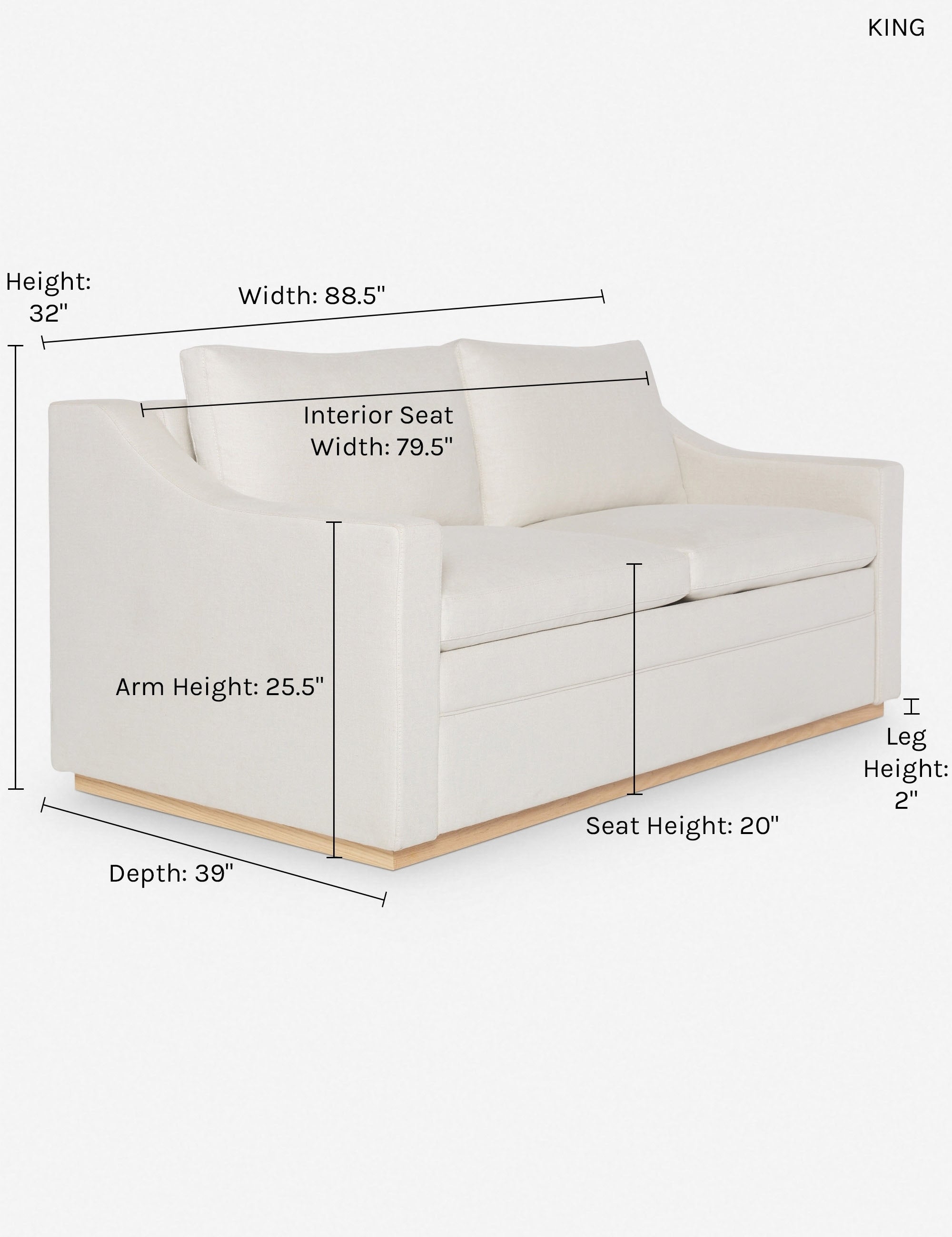 Coniston Sleeper Sofa by Ginny Macdonald - Modern Convertible Sofa Bed for Small Spaces | Perfect for Guest Rooms, Apartments & Home Offices