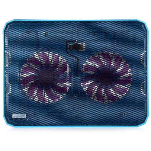 CoolCold K19 Ultra Thin USB 2.0 Laptop Cooling Pad with Dual Fans & LED Lights for 14