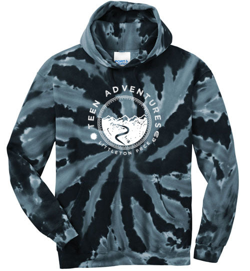 Littleton Tie Dye Hooded Sweatshirt for Teens | Trendy Pullover Hoodie for Boys & Girls | Perfect for School, Outdoors & Casual Adventures