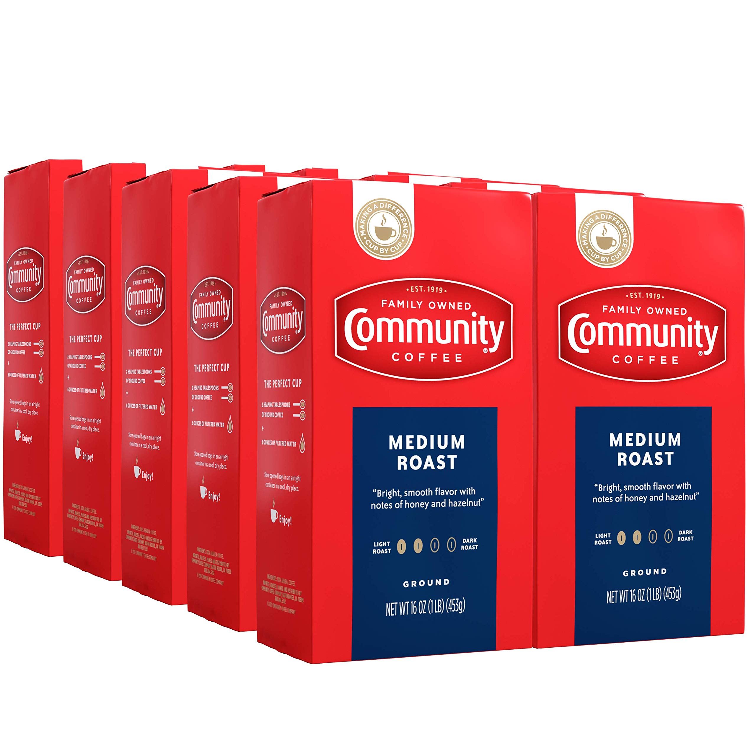 Premium Community Coffee Medium Roast Ground Coffee - 16oz Vacuum Sealed Bags (10-Pack) | Rich & Smooth Flavor for Home Brewing, Office Use & Gifts