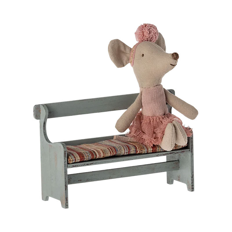 Maileg Mouse Bench - Adorable Miniature Wooden Bench for Dollhouse & Mouse Figurines - Perfect for Kids Playroom, Nursery Decor & Collectible Display