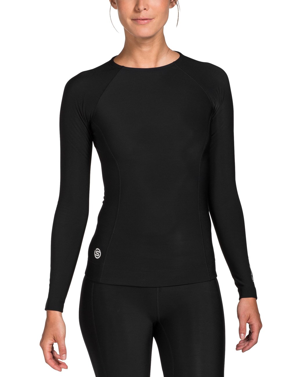Skins Women's A200 Thermal Long Sleeve Compression Top - Round Neck Workout Shirt for Running, Yoga & Cold Weather Training