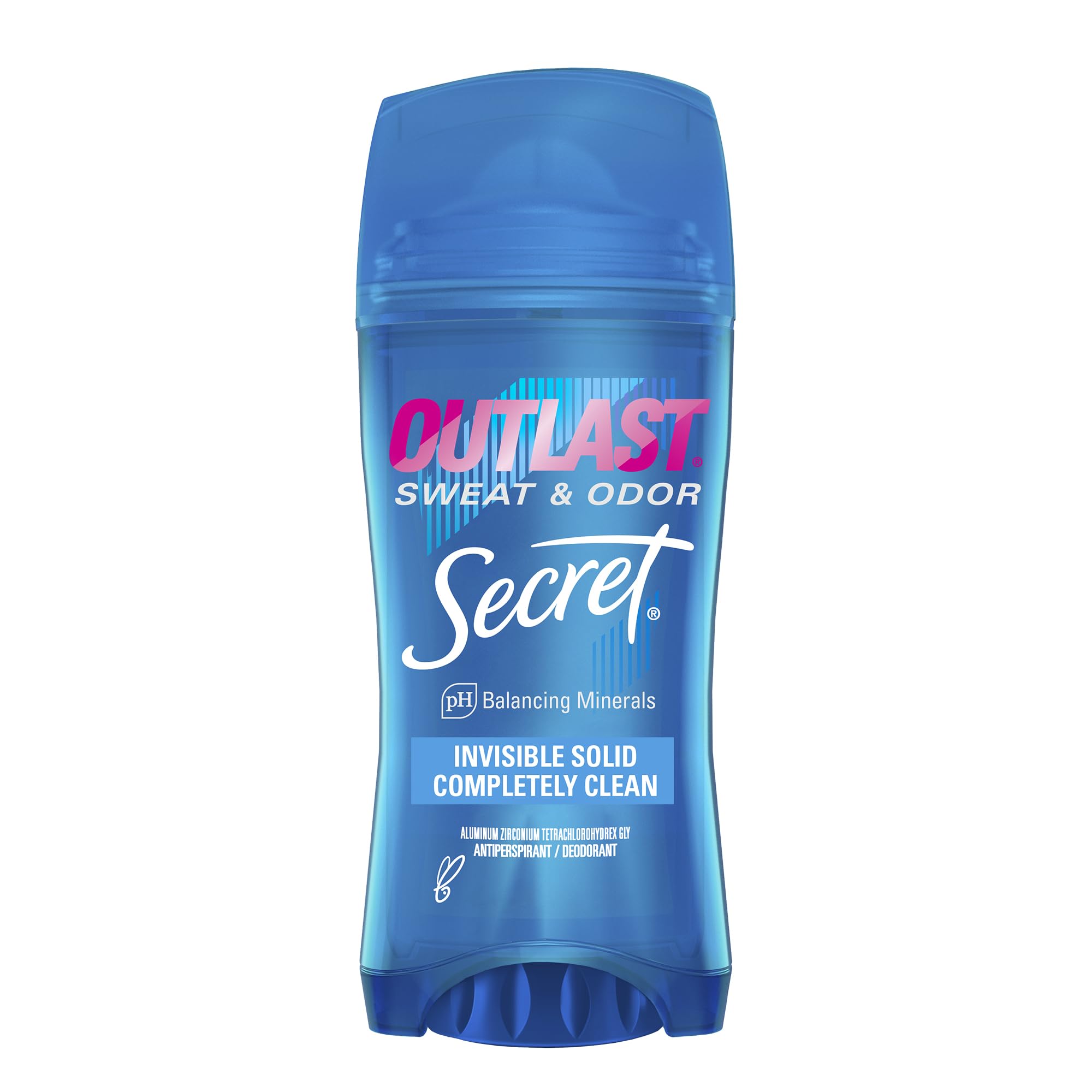 Secret Outlast Antiperspirant Deodorant for Women - 72 Hour Sweat & Odor Protection with PH Balancing Minerals | Invisible Solid, Completely Clean Scent, 2.6 oz | All-Day Freshness for Workouts, Office & Daily Activities