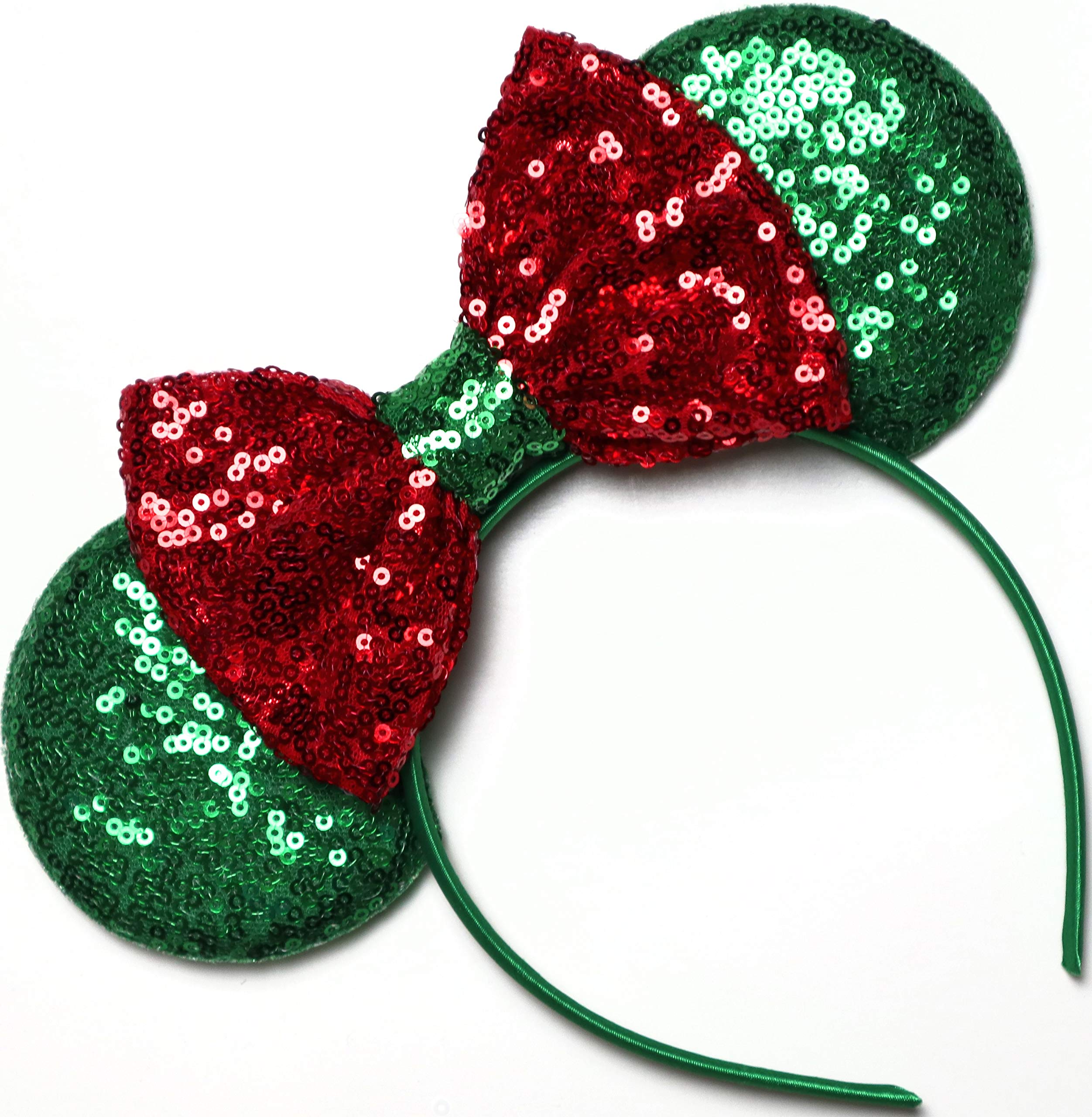 CLGIFT Rose Gold Minnie Mouse Ears Headband - Iridescent, Silver, Gold & Blue Options for Disney Theme Parks, Cosplay & Costume Parties