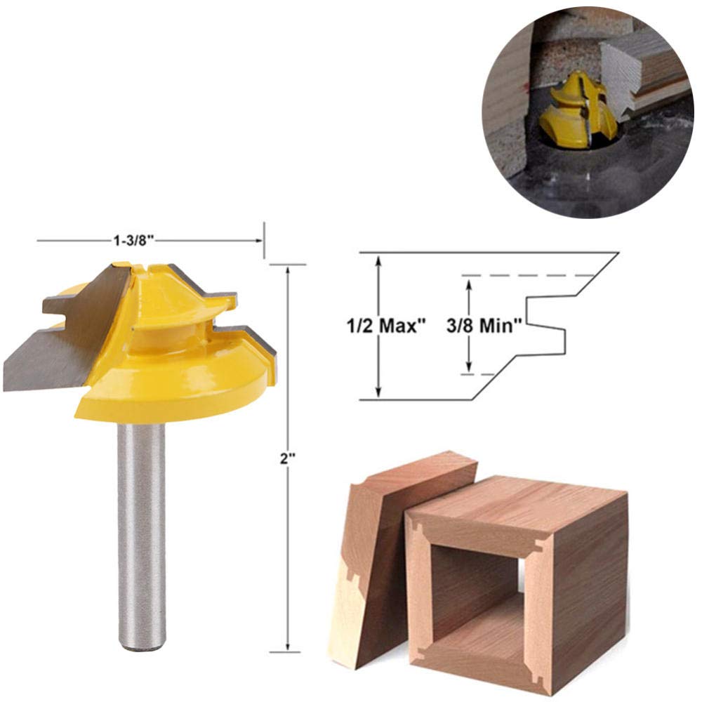 45 Degree Lock Miter Router Bit - 1/4
